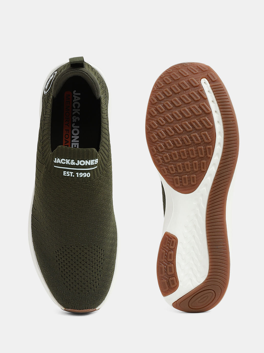 Olive Slip-On Sneakers