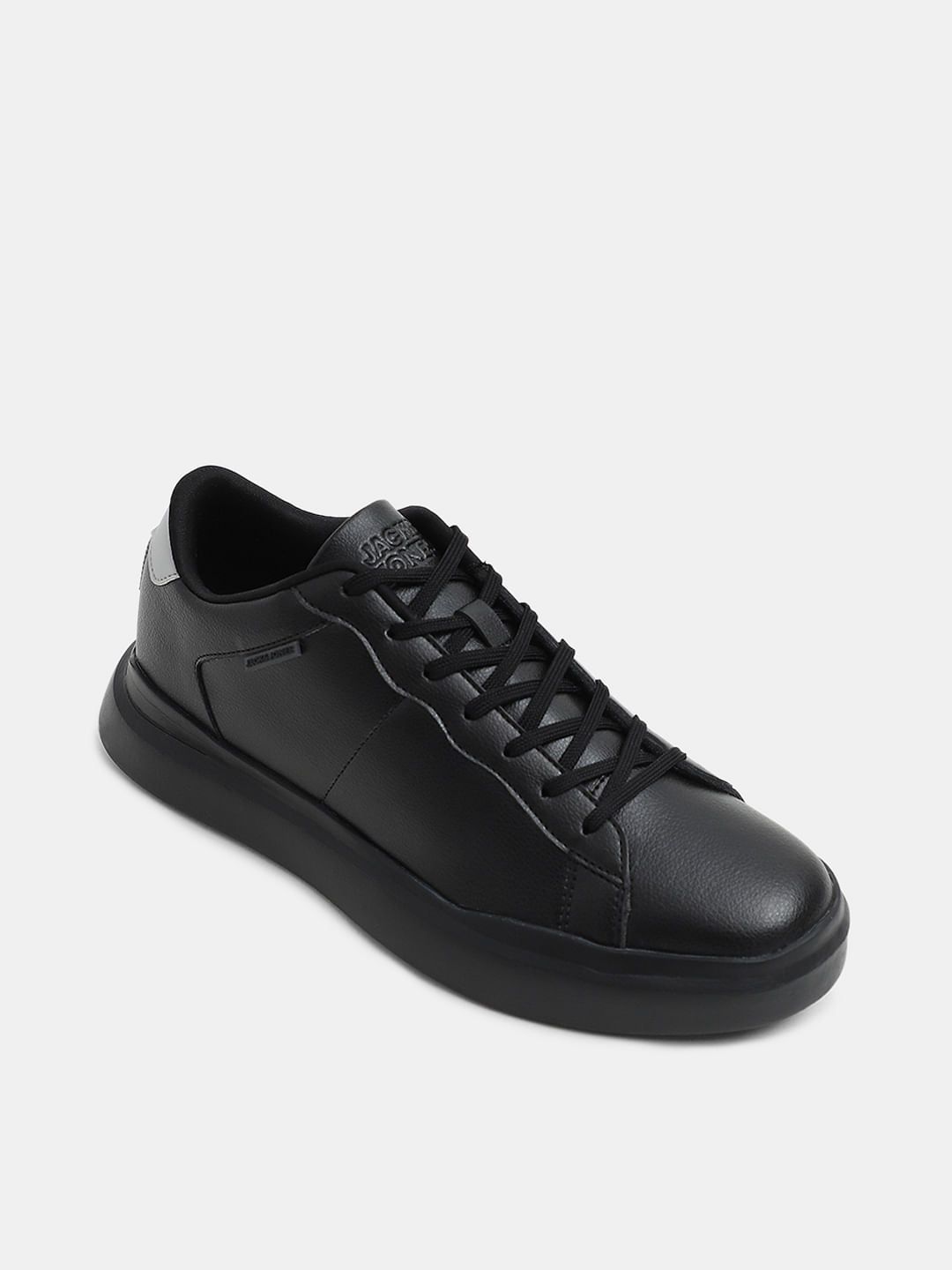 Black Premium Lace-Up Sneakers