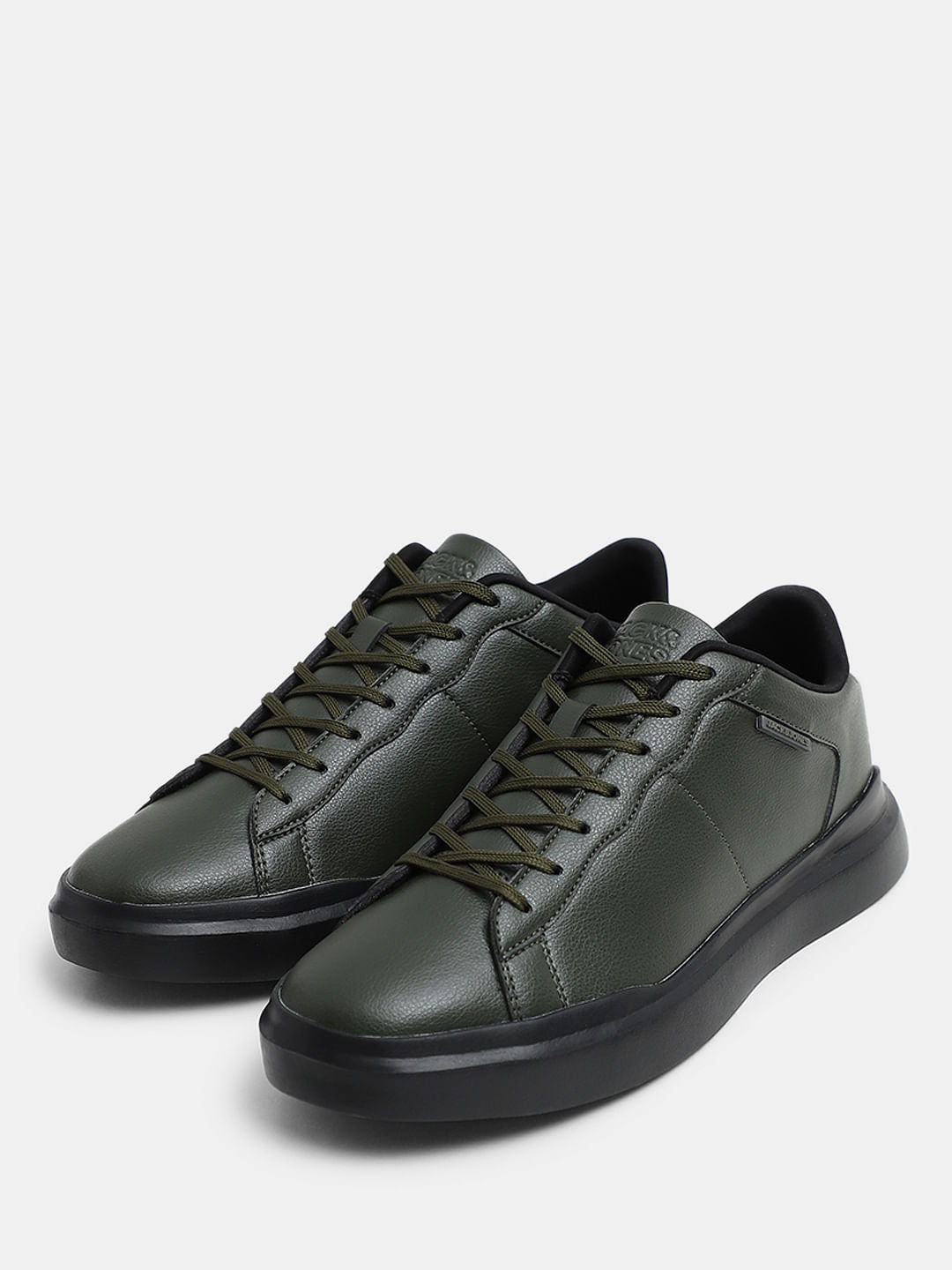 Olive Premium Lace-Up Sneakers