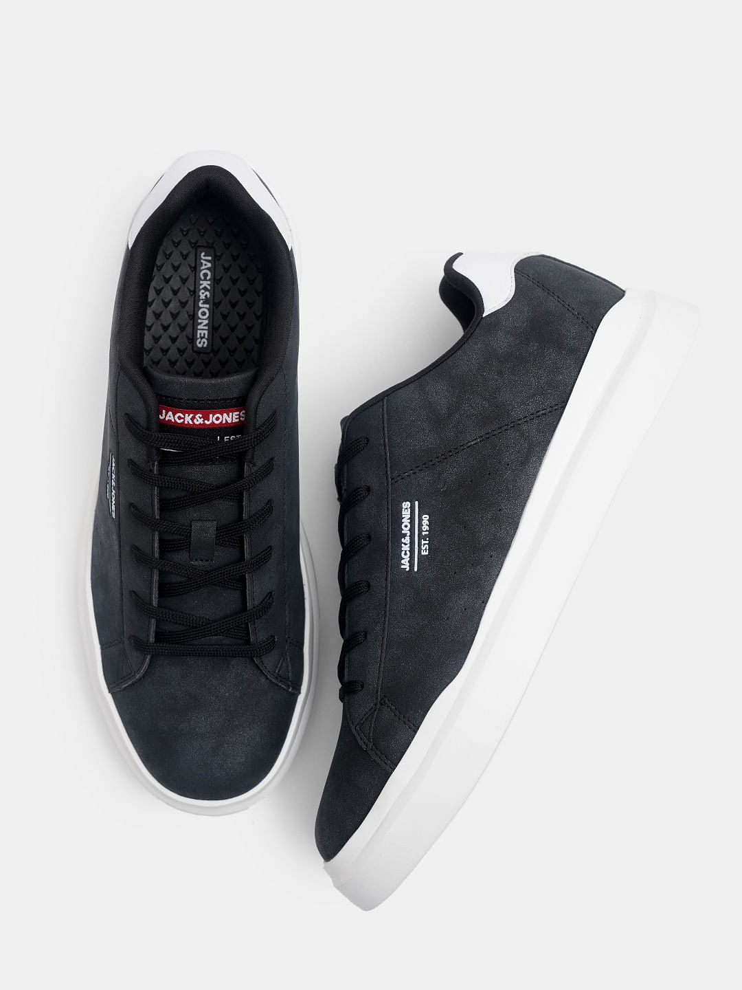 Black Vintage Lace-Up Sneakers