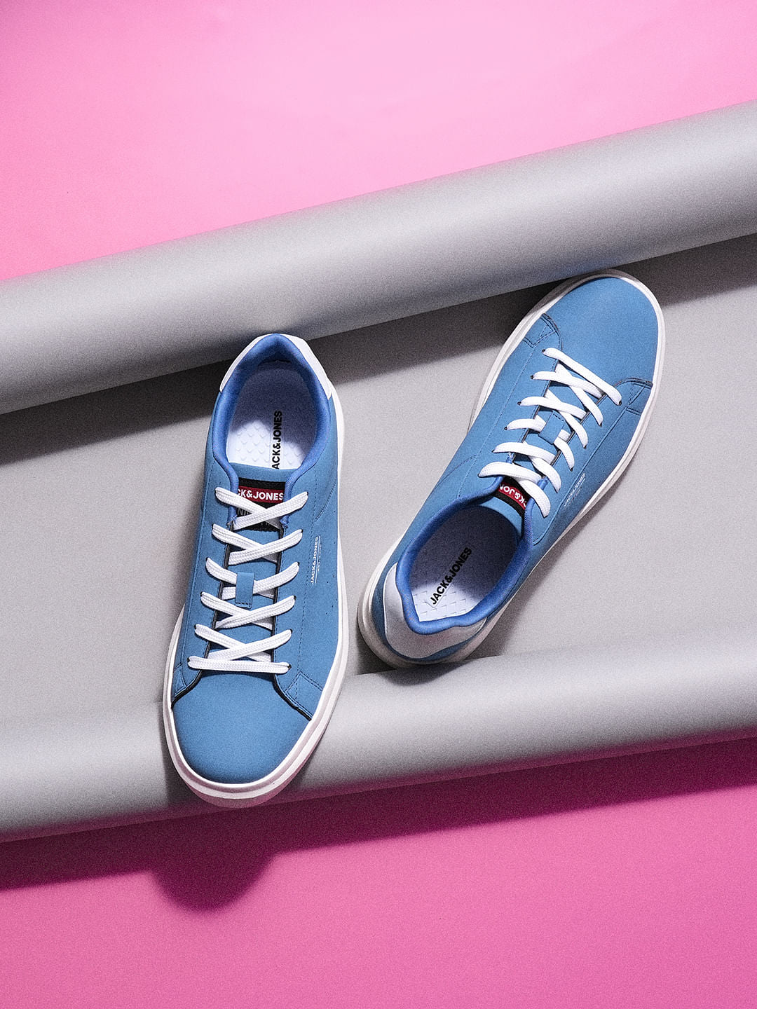Blue Vintage Lace-Up Sneakers