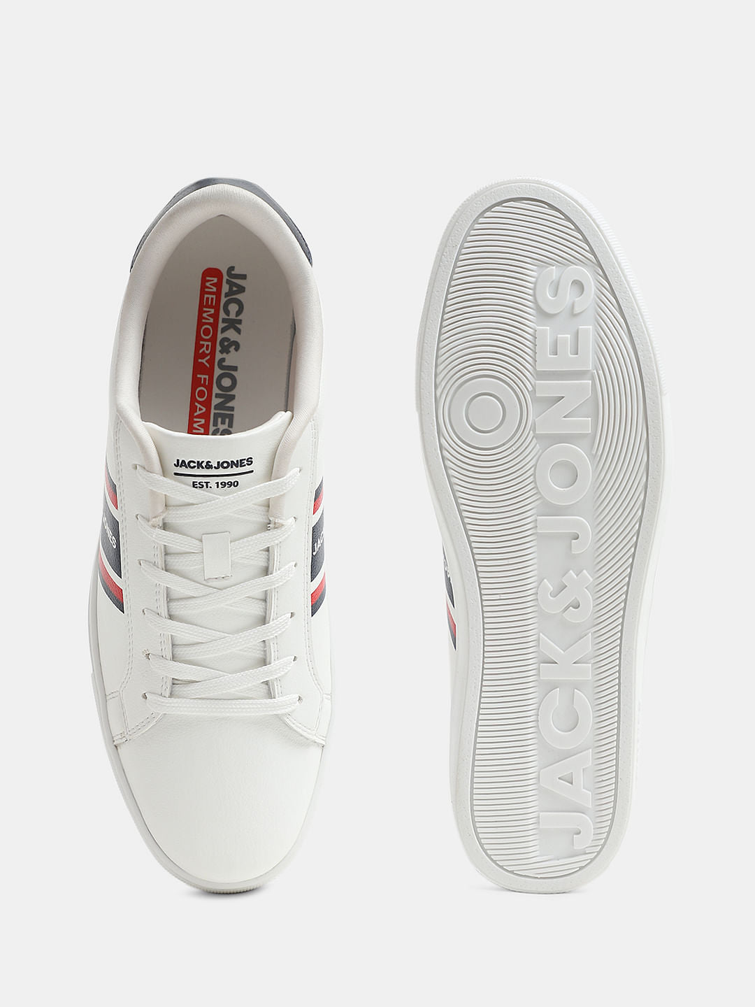 White Logo Print Sneakers