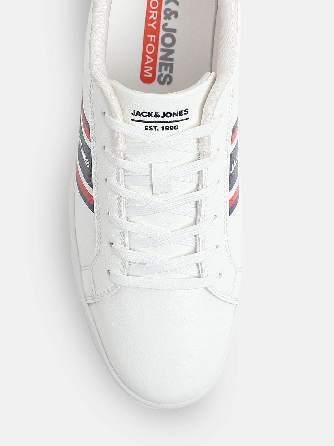 White Logo Print Sneakers