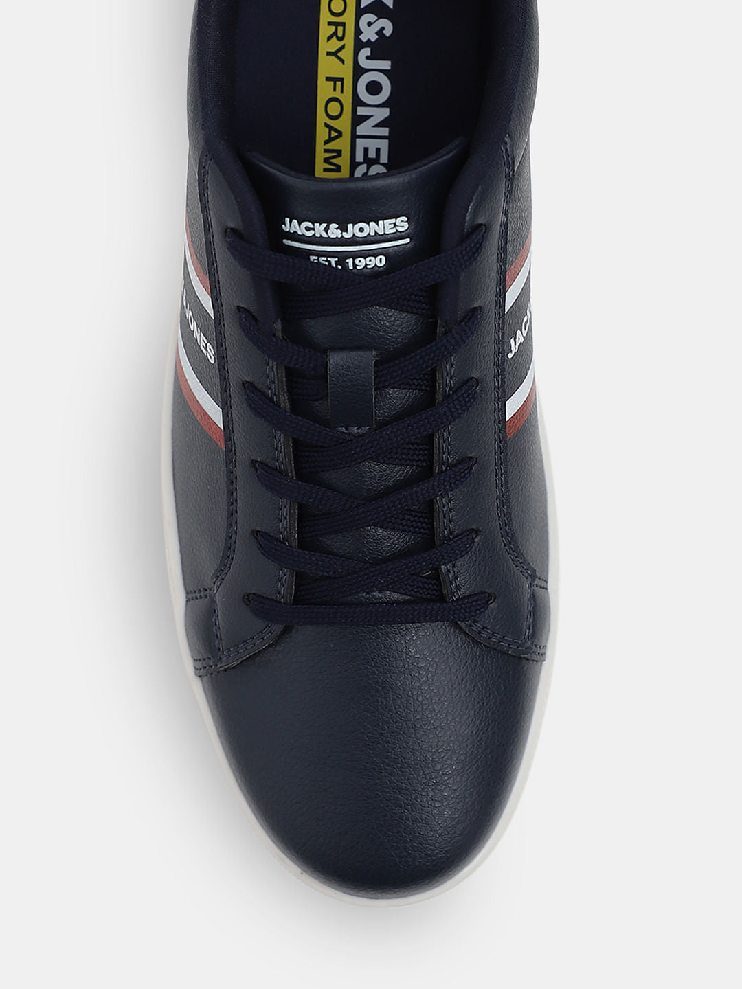 Navy Blue Logo Print Sneakers