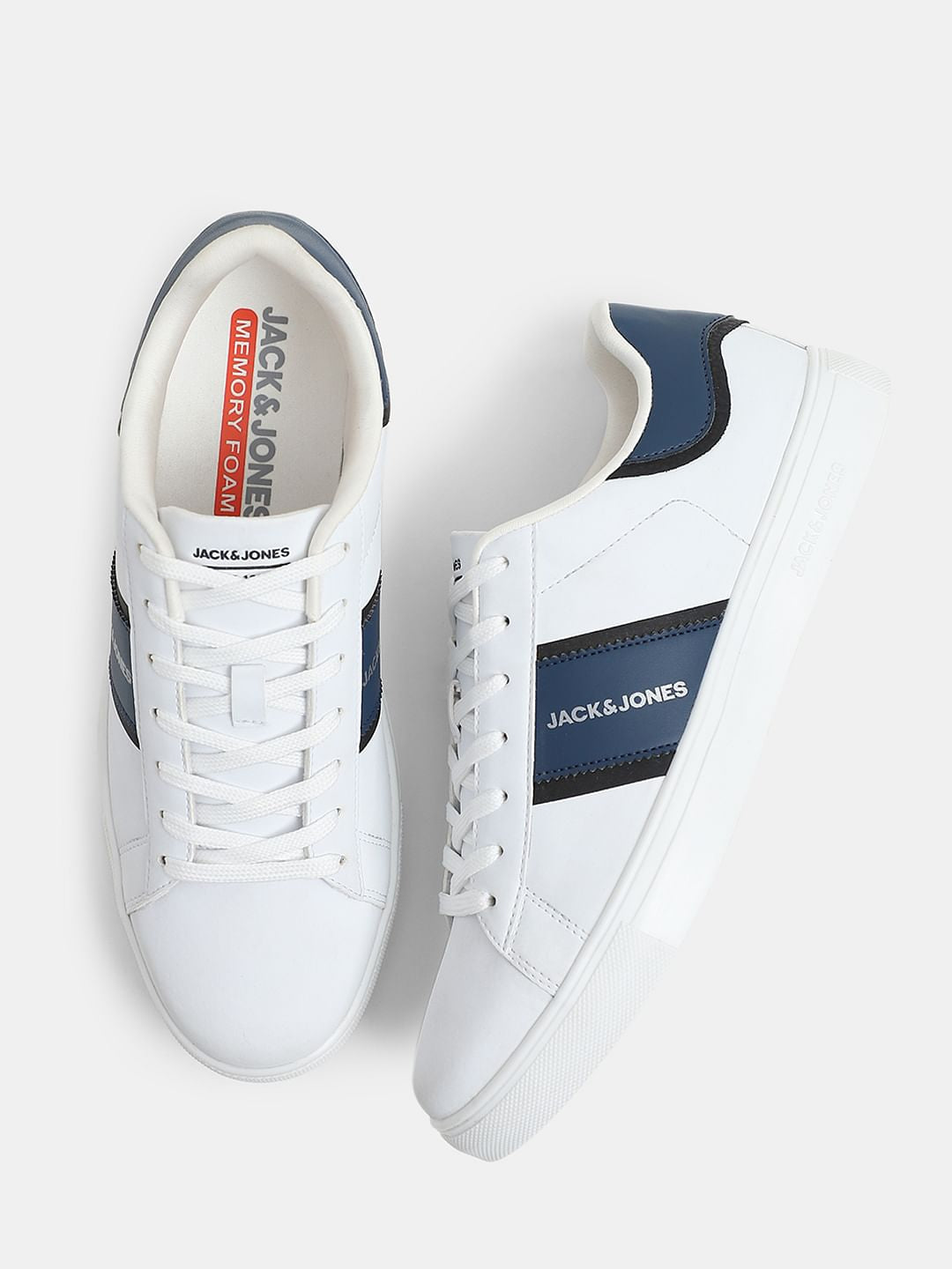 White Colourblocked Sneakers