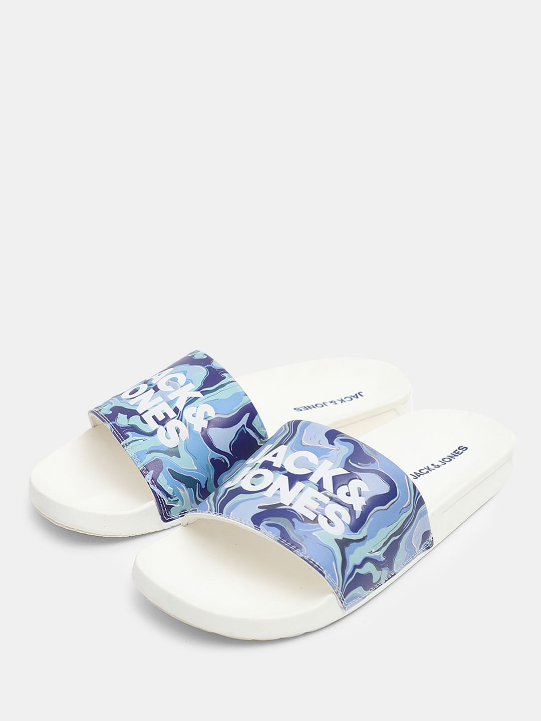 White Printed Sliders