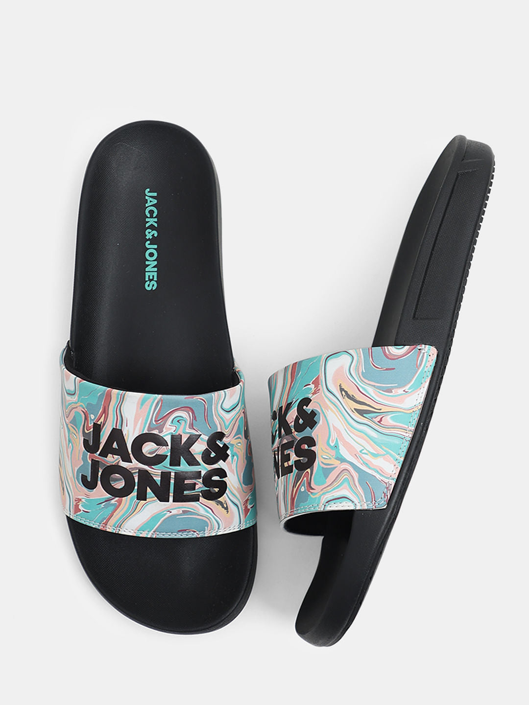 Black Printed Sliders