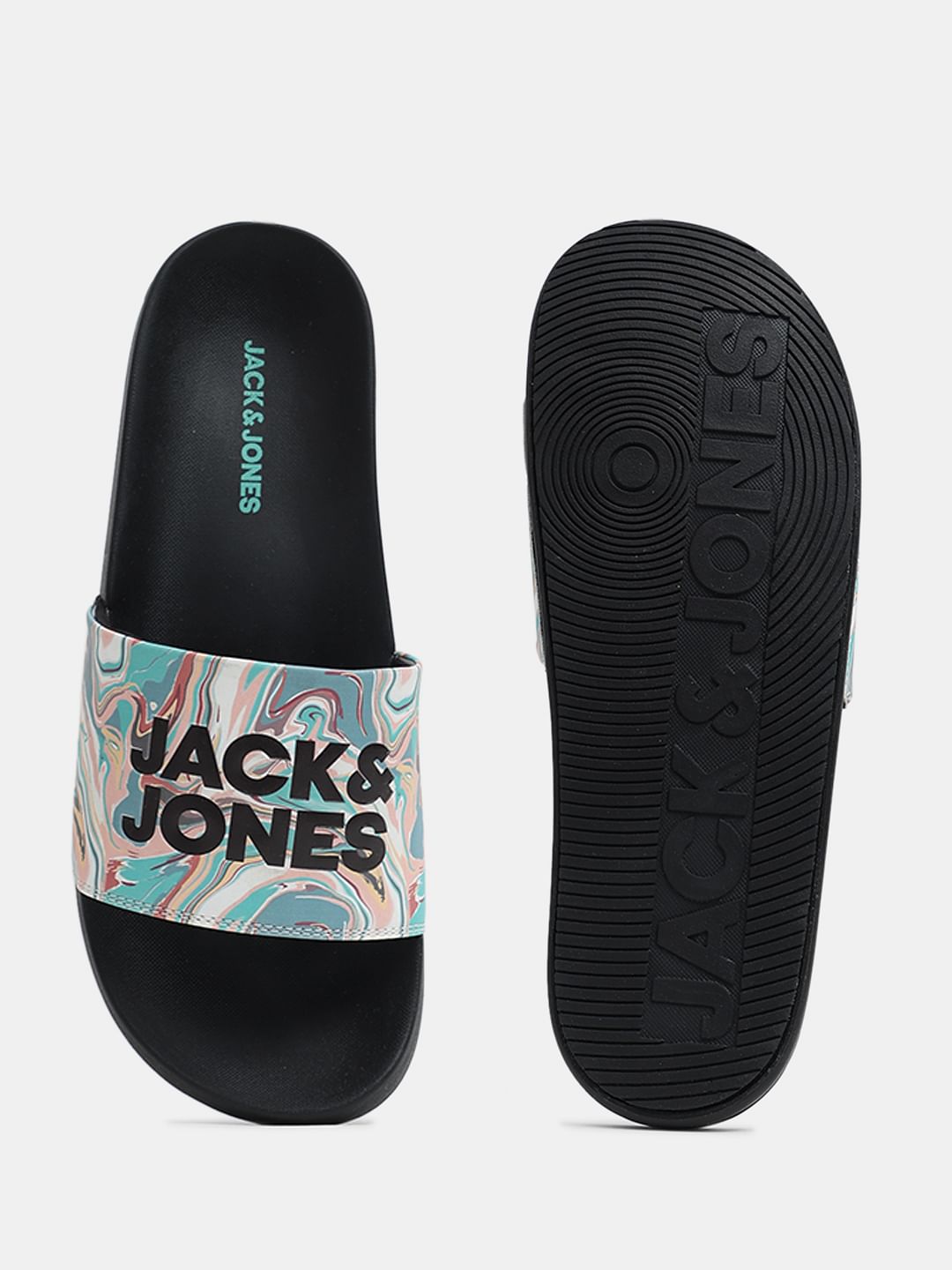 Black Printed Sliders