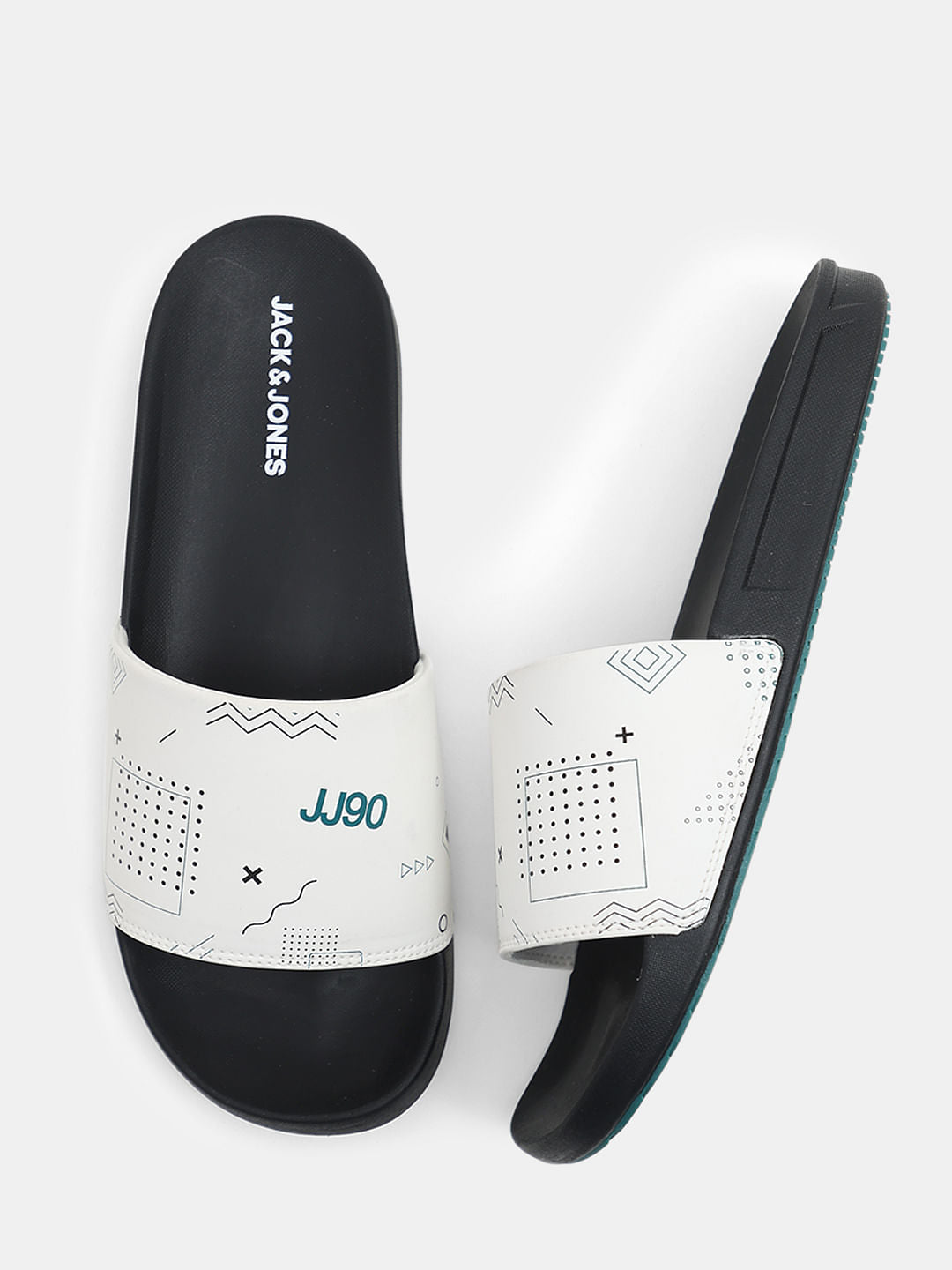 Black Printed Sliders