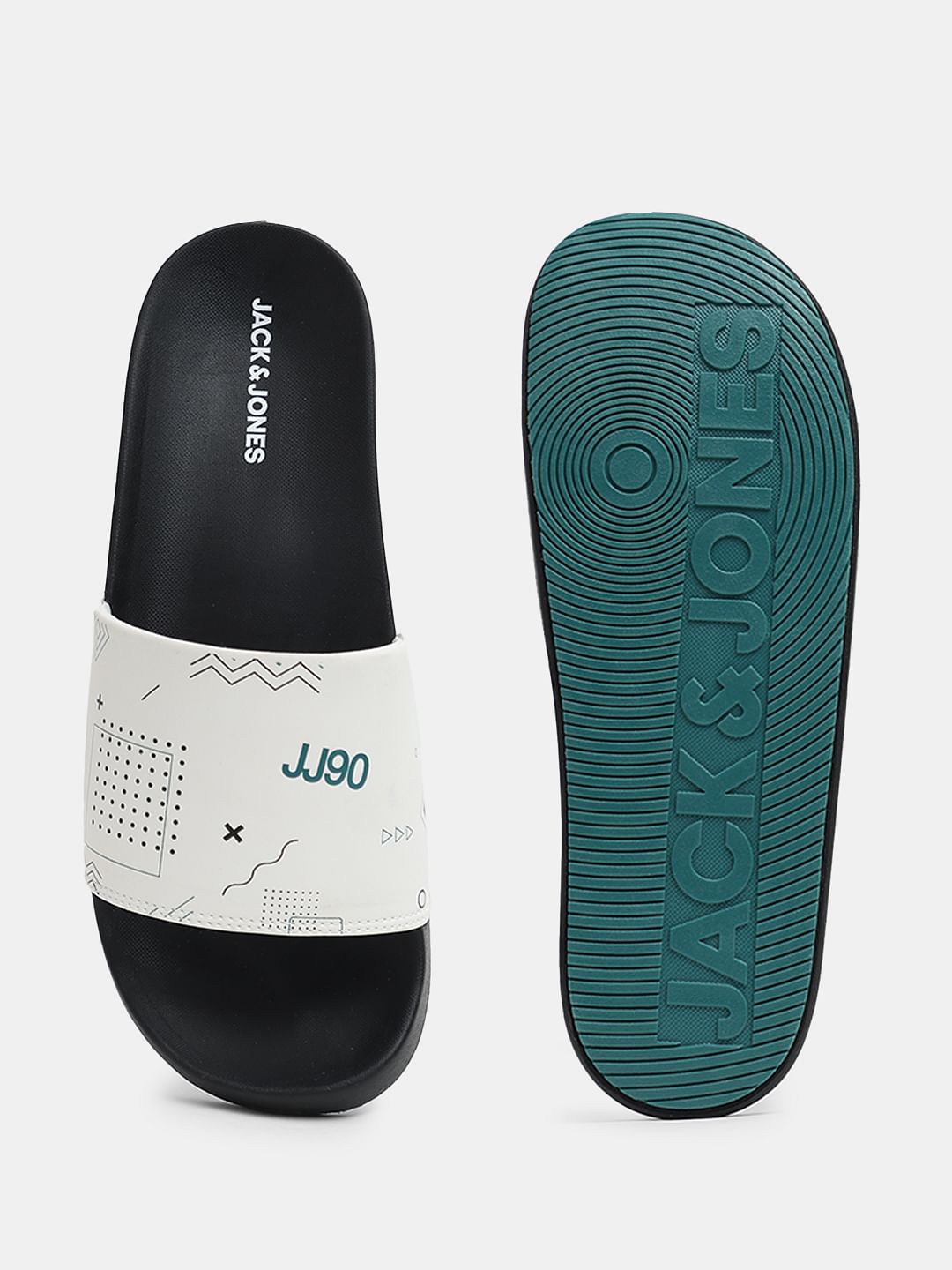 Black Printed Sliders