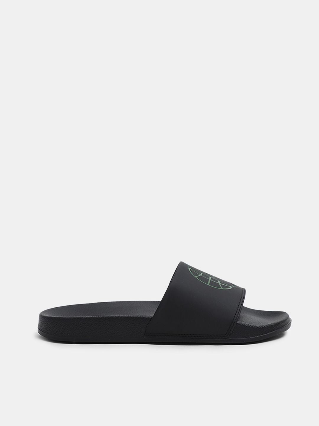 Black Logo Print Sliders