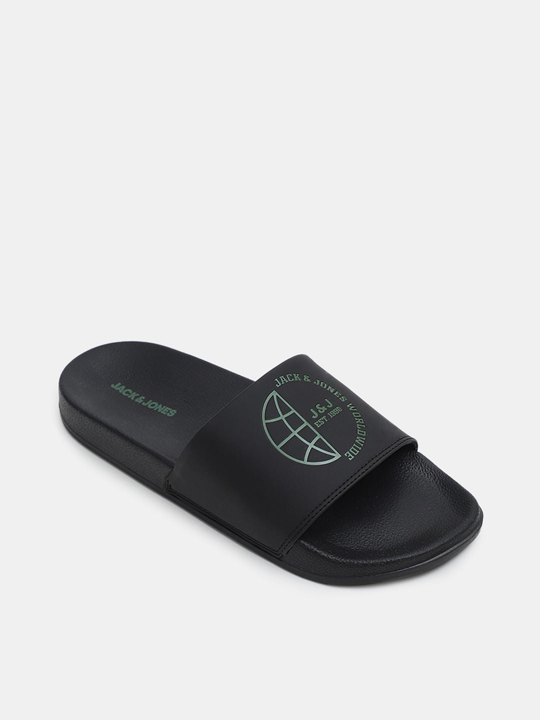 Black Logo Print Sliders