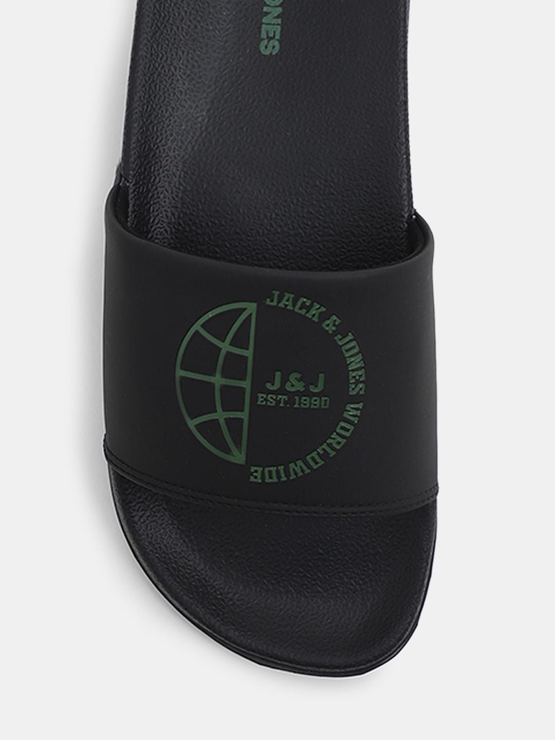 Black Logo Print Sliders
