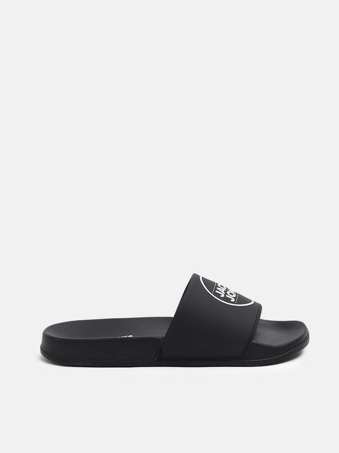 Black Logo Print Sliders