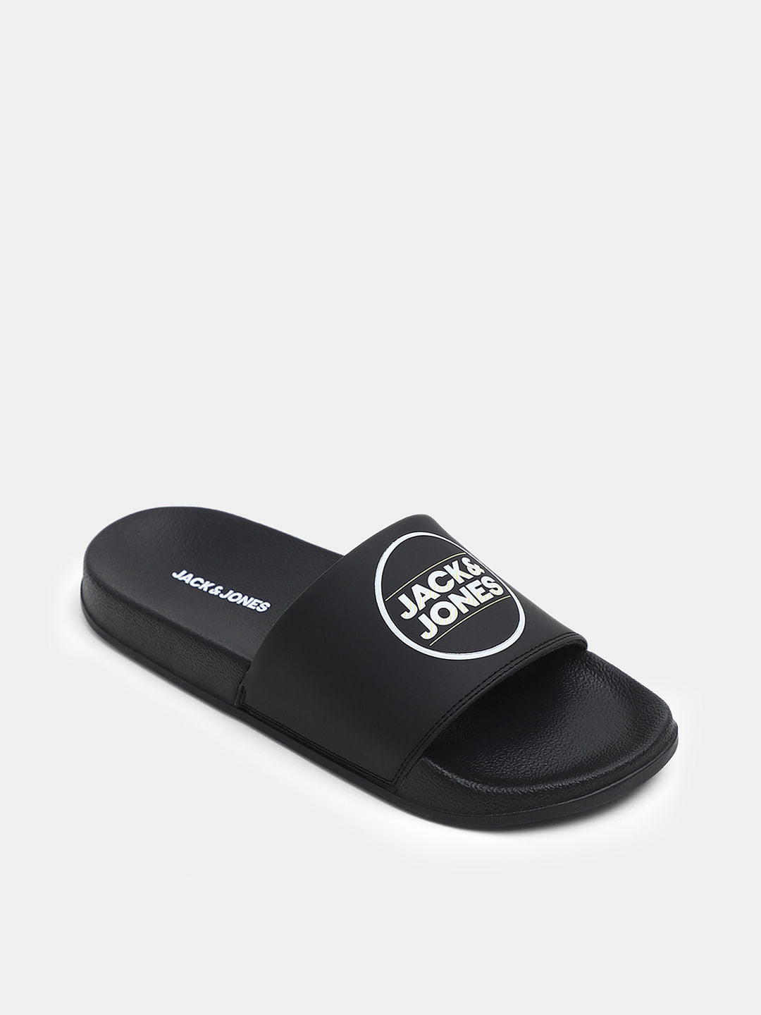 Black Logo Print Sliders