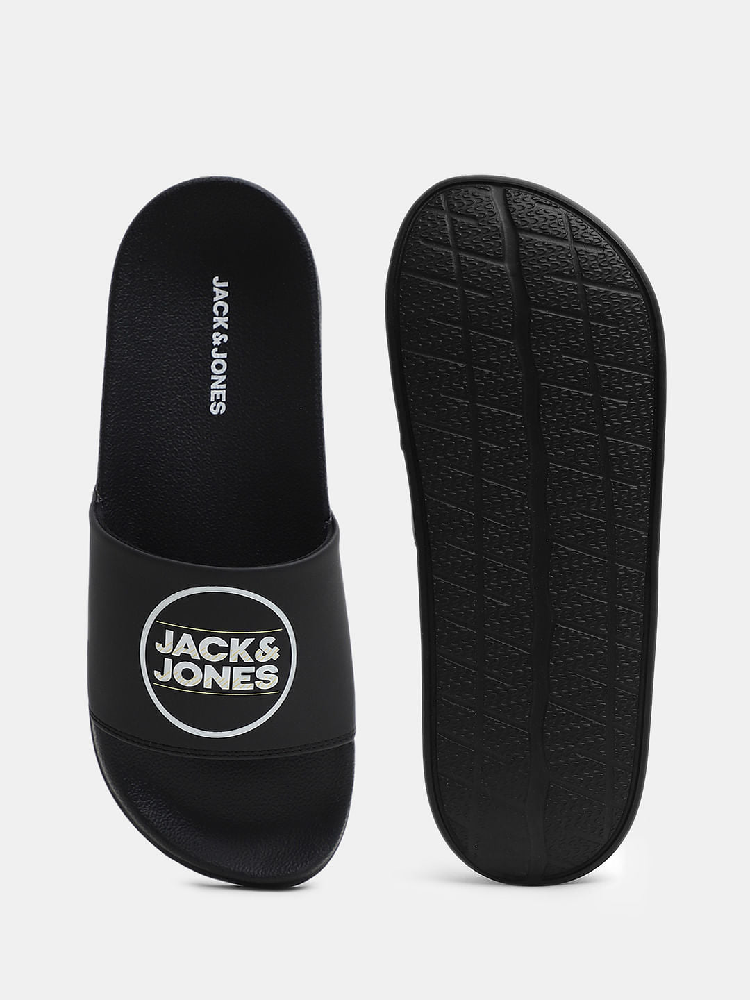 Black Logo Print Sliders