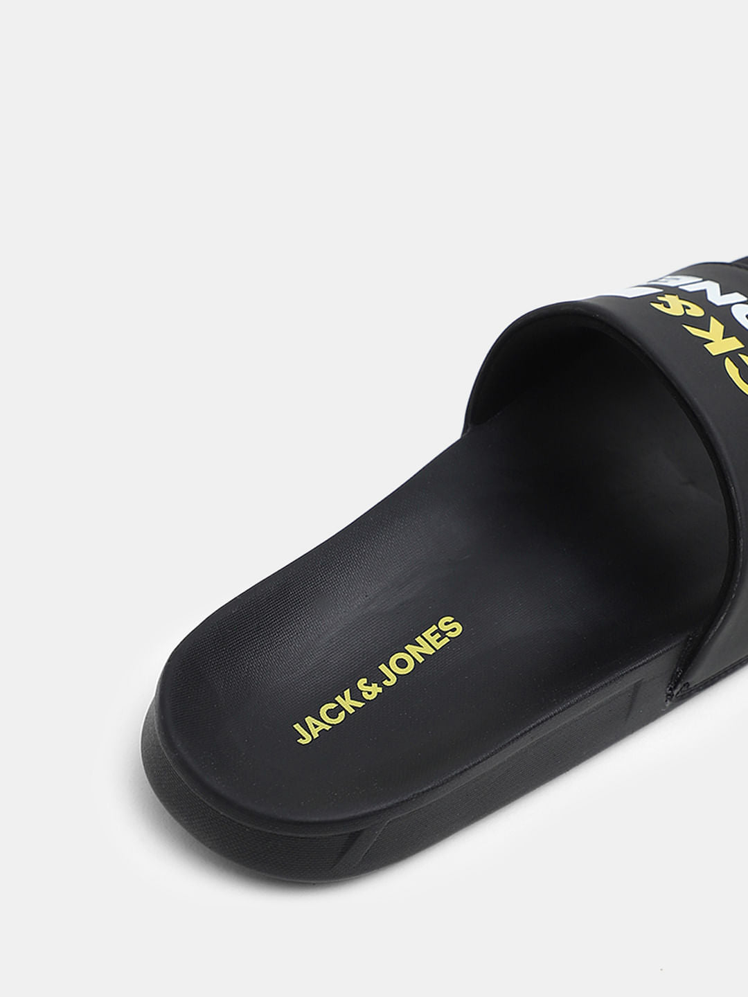 Black Striped Logo Print Sliders