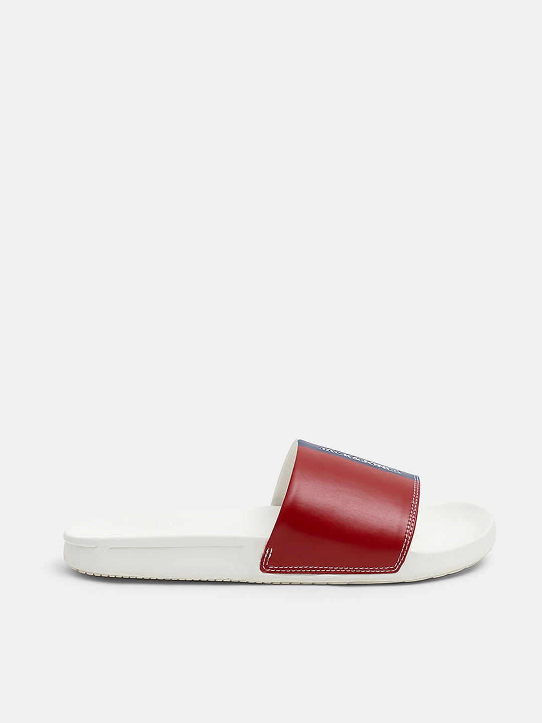 White Colourblocked Sliders