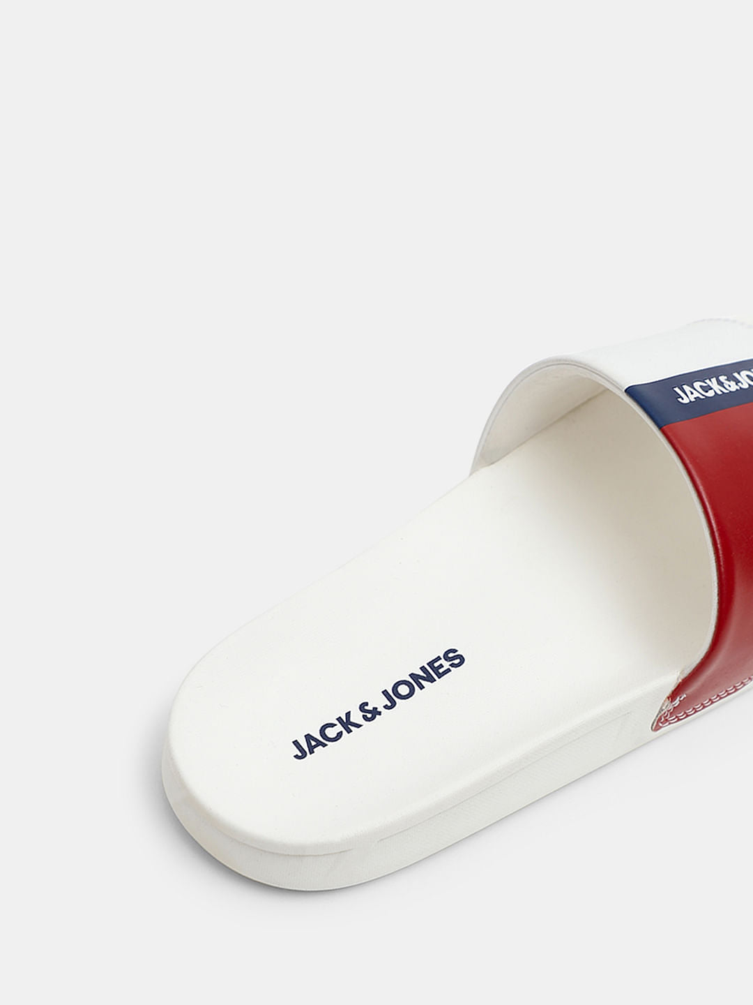 White Colourblocked Sliders