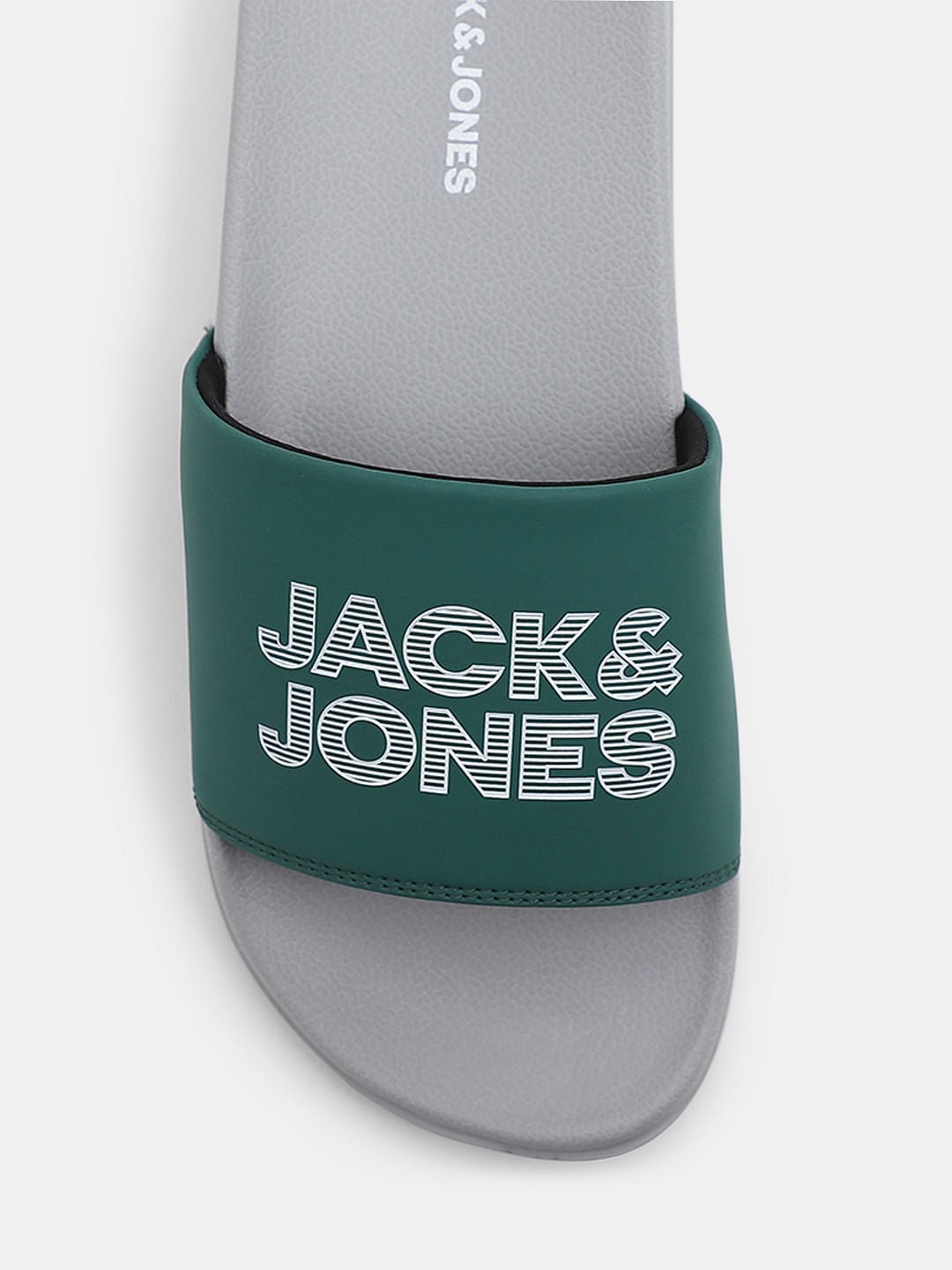 Green & Grey Logo Print Sliders