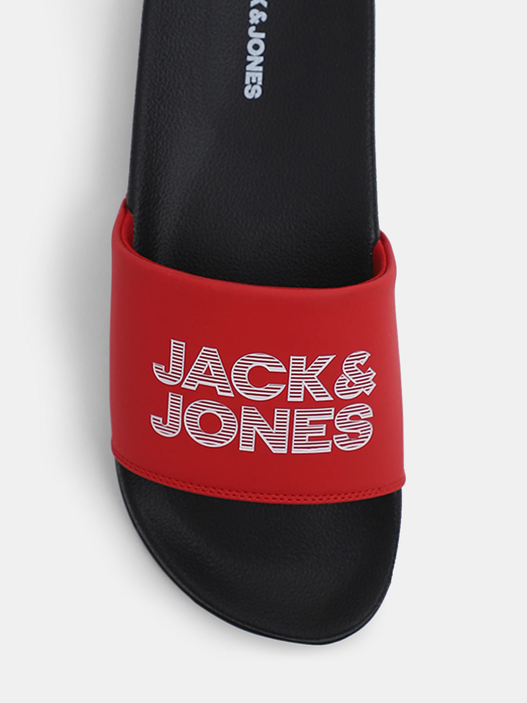 Red & Black Logo Print Sliders