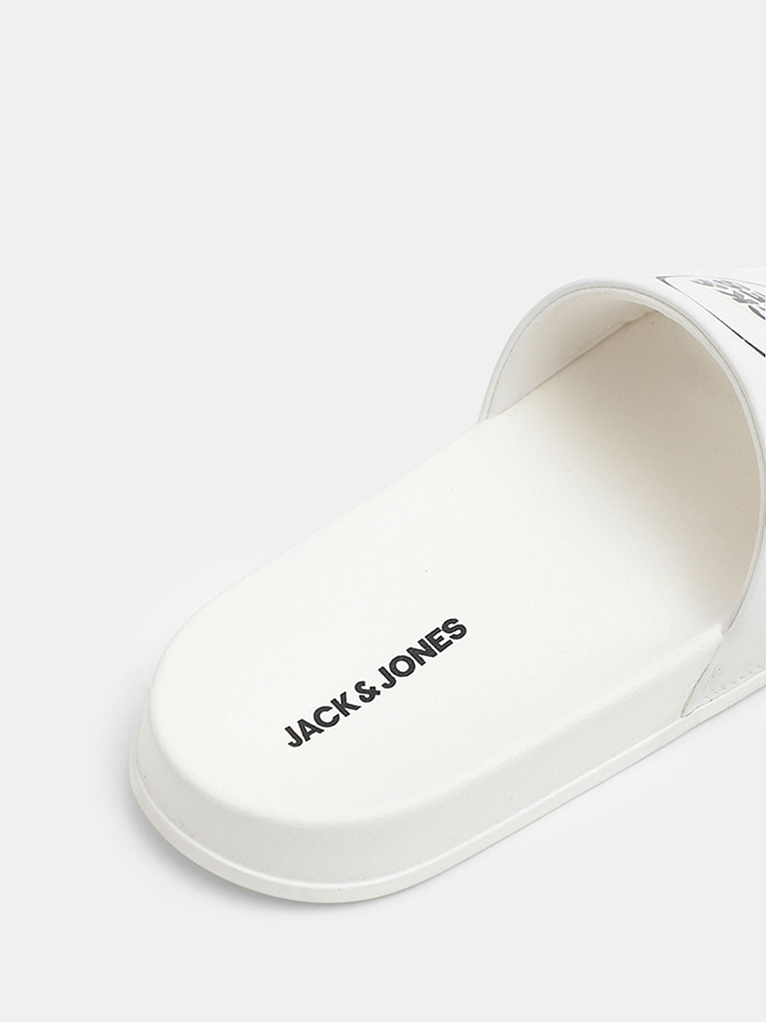 White Logo Print Sliders