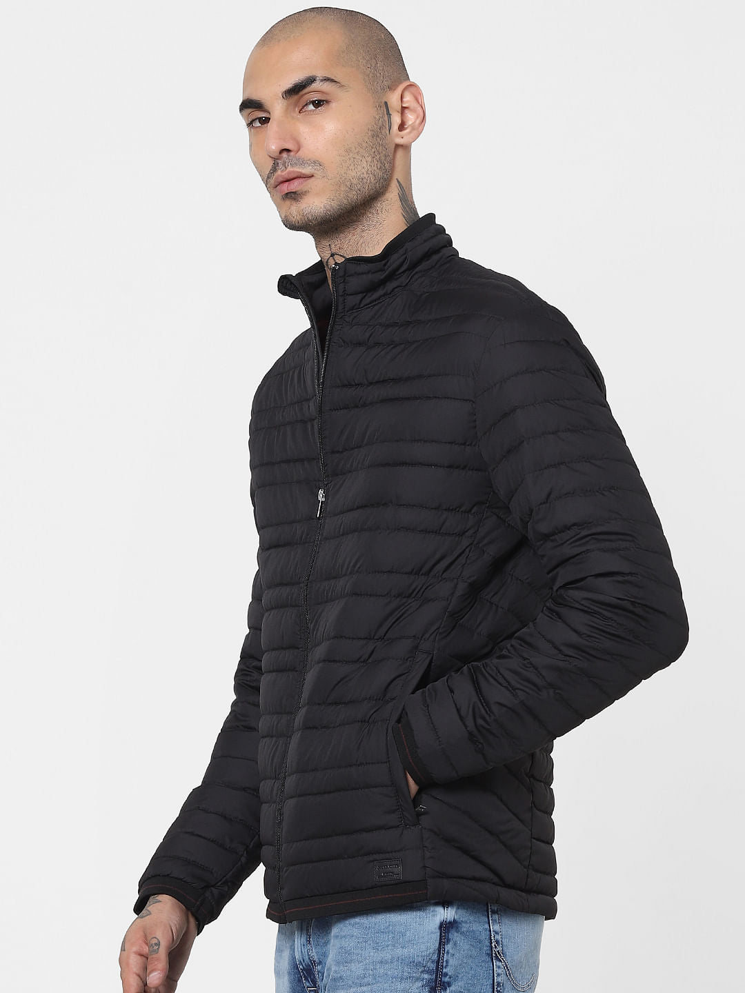Black Lightweight Puffer Jacket