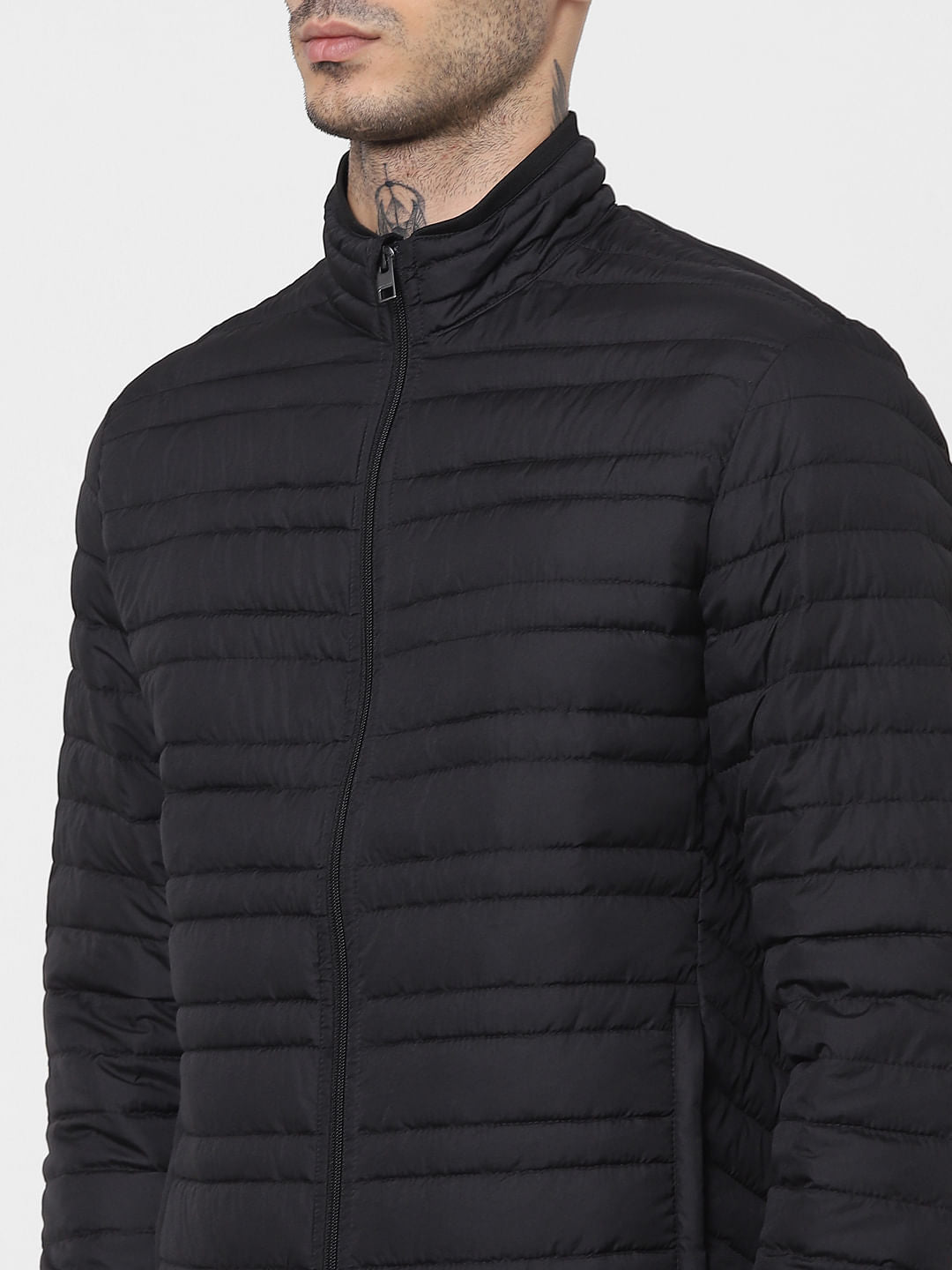 Black Lightweight Puffer Jacket