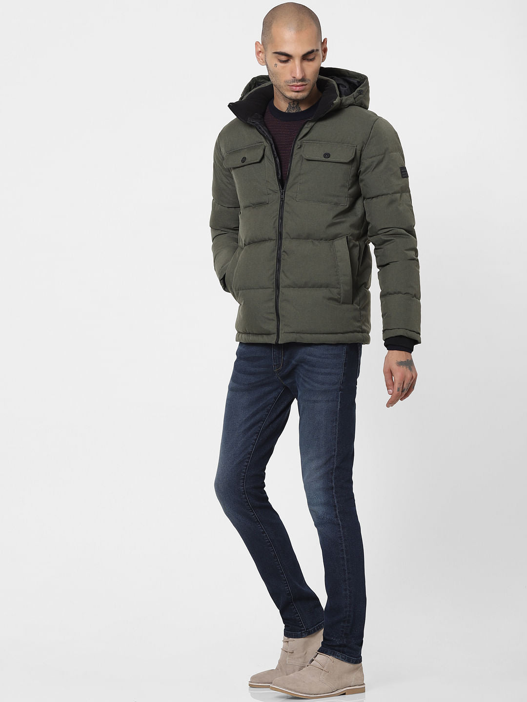 Green Hooded Puffer Jacket