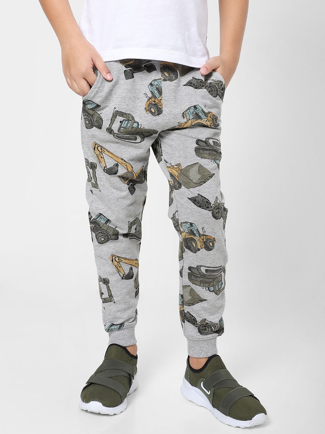 BOYS Grey Graphic Print Sweatpants