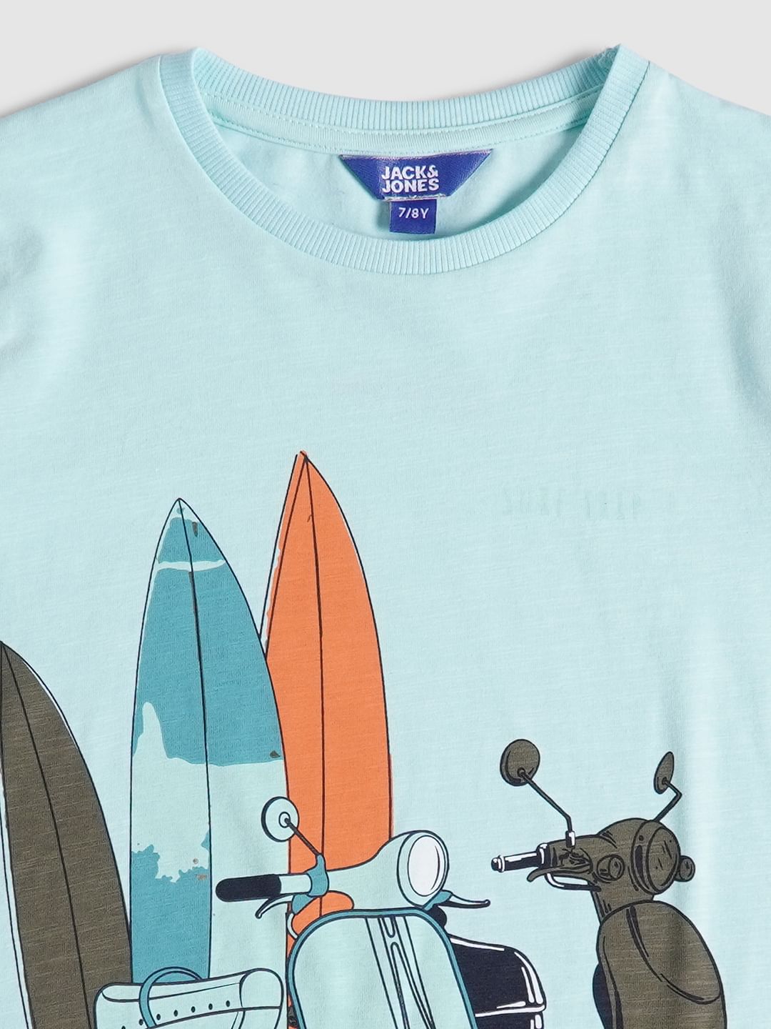 Boys Blue Graphic Print Crew Neck T-shirt