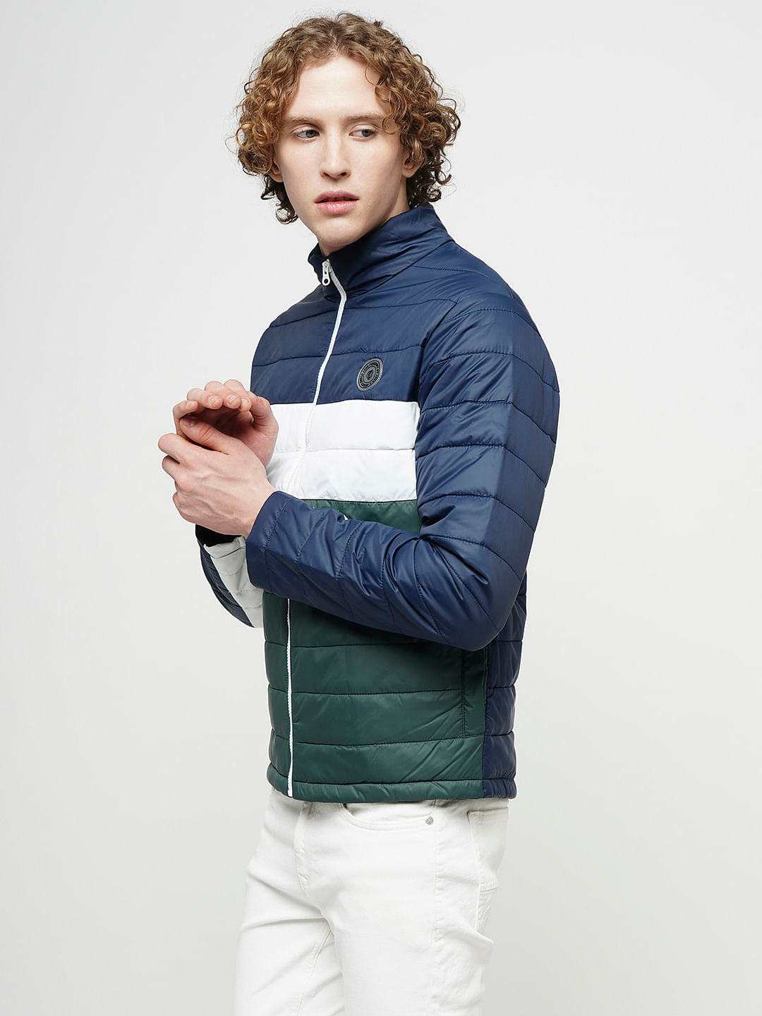 PRODUKT by JACK&JONES Blue Colourblocked Puffer Jacket