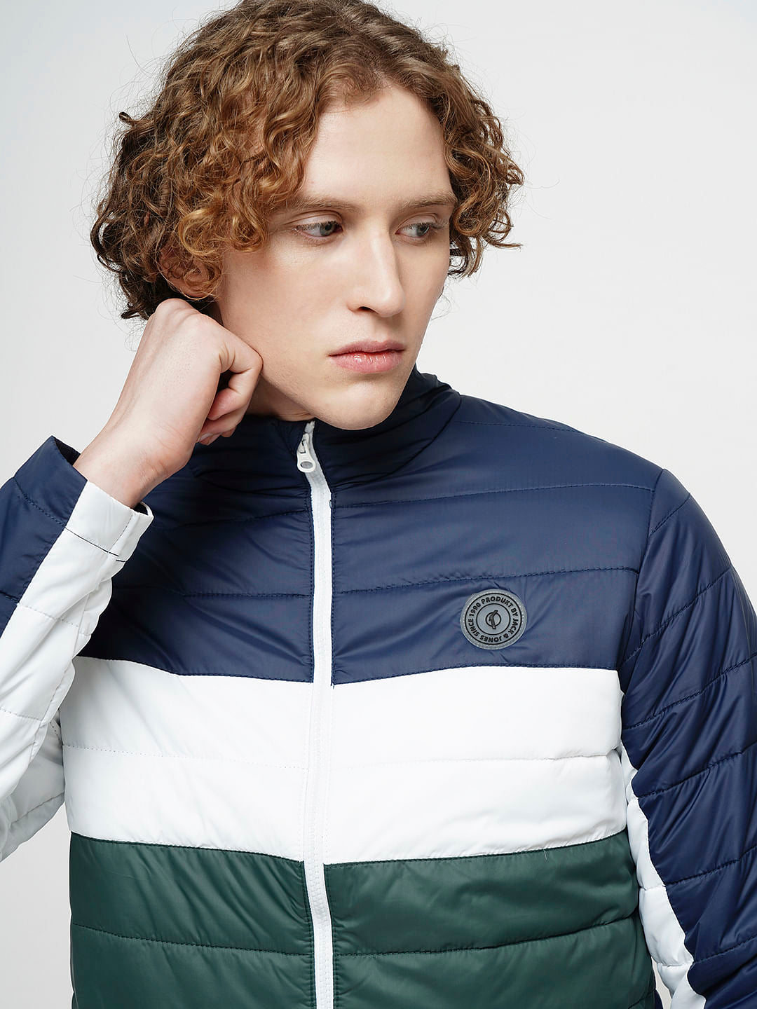 PRODUKT by JACK&JONES Blue Colourblocked Puffer Jacket