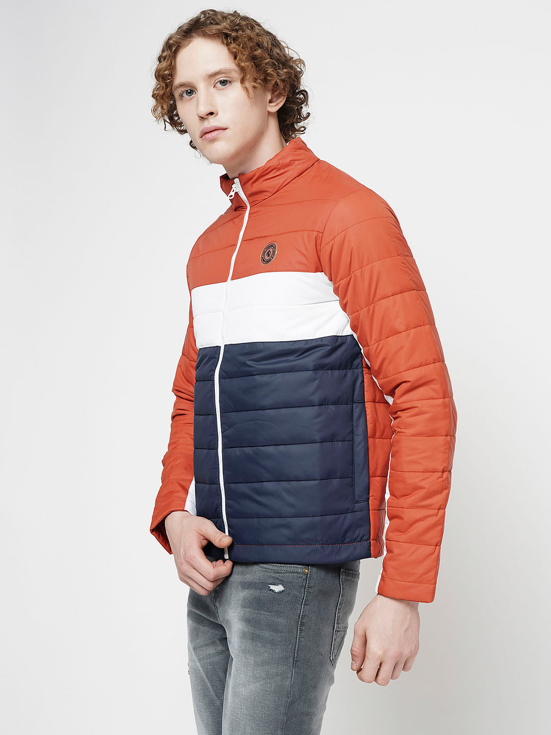 PRODUKT by JACK&JONES Red Colourblocked Puffer Jacket