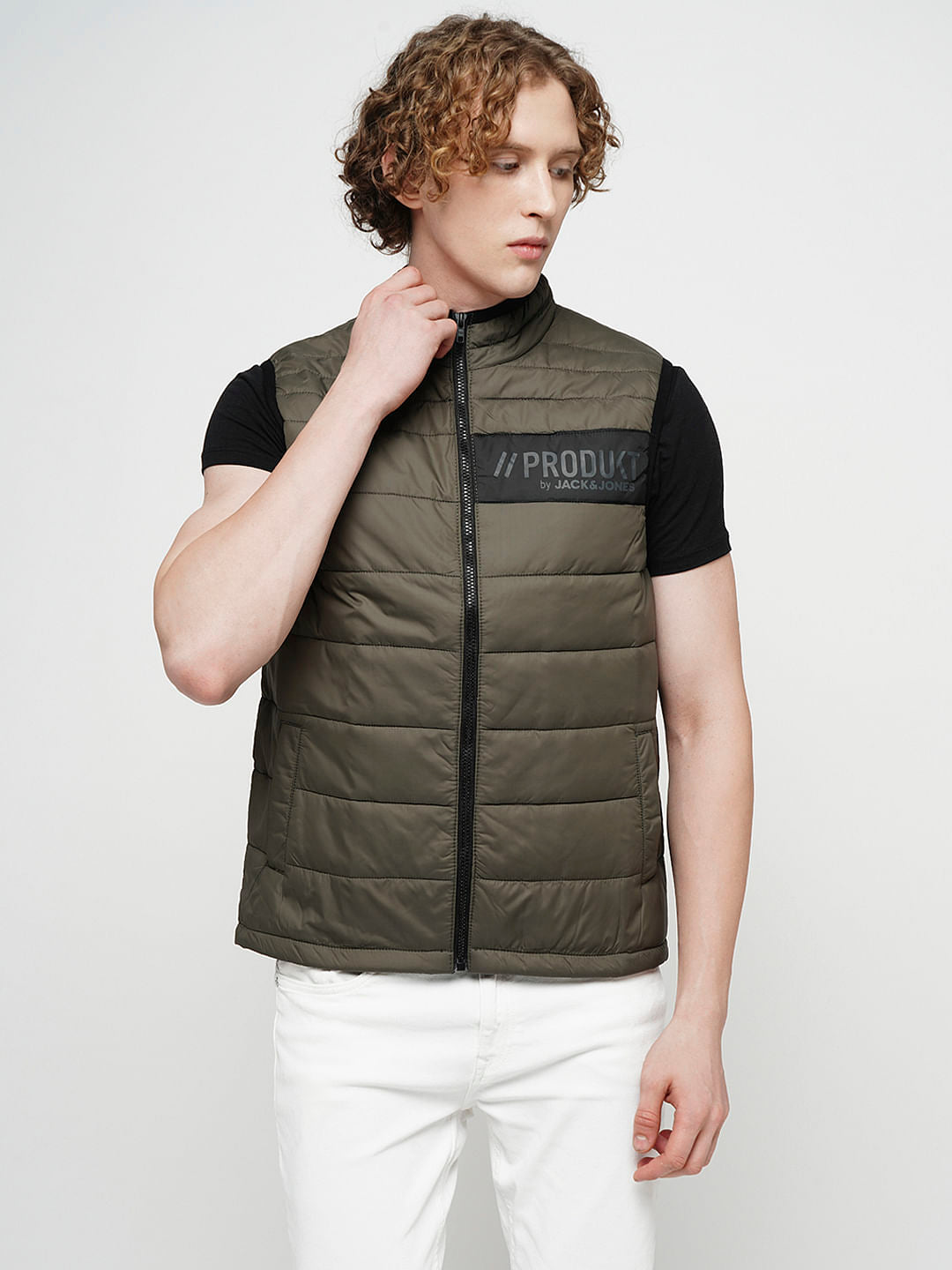 PRODUKT by JACK&JONES Green Sleeveless Puffer Vest