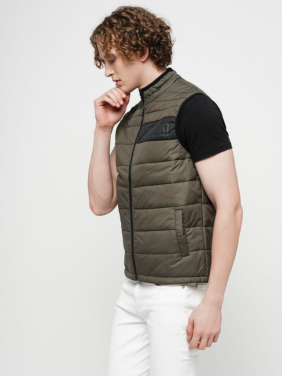 PRODUKT by JACK&JONES Green Sleeveless Puffer Vest