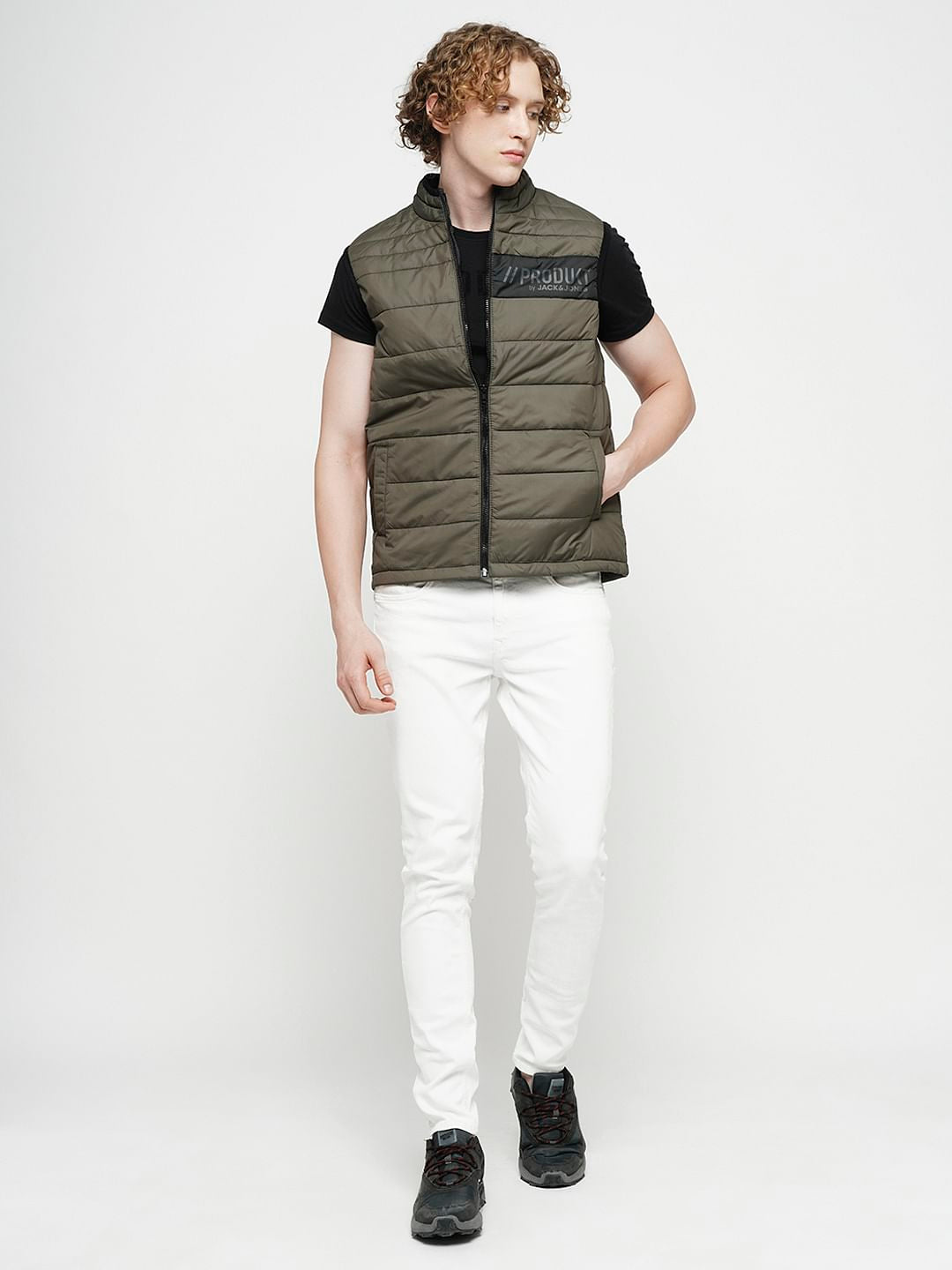 PRODUKT by JACK&JONES Green Sleeveless Puffer Vest
