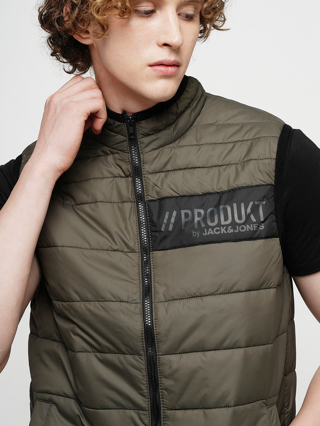 PRODUKT by JACK&JONES Green Sleeveless Puffer Vest