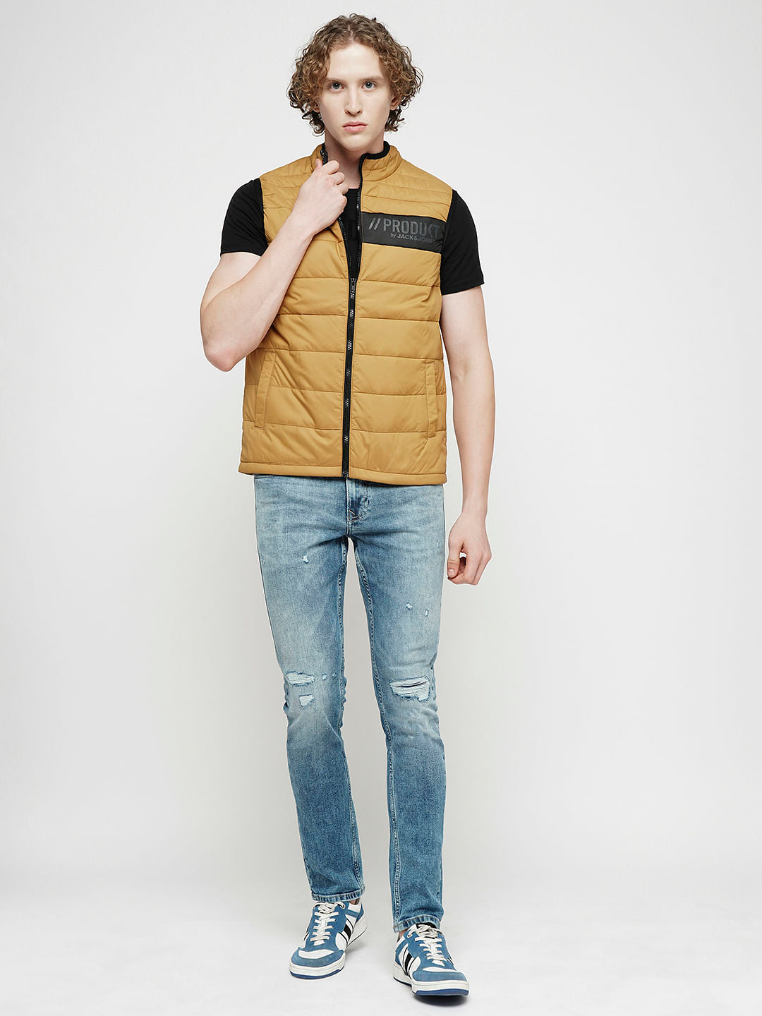 PRODUKT by JACK&JONES Brown Sleeveless Puffer Vest