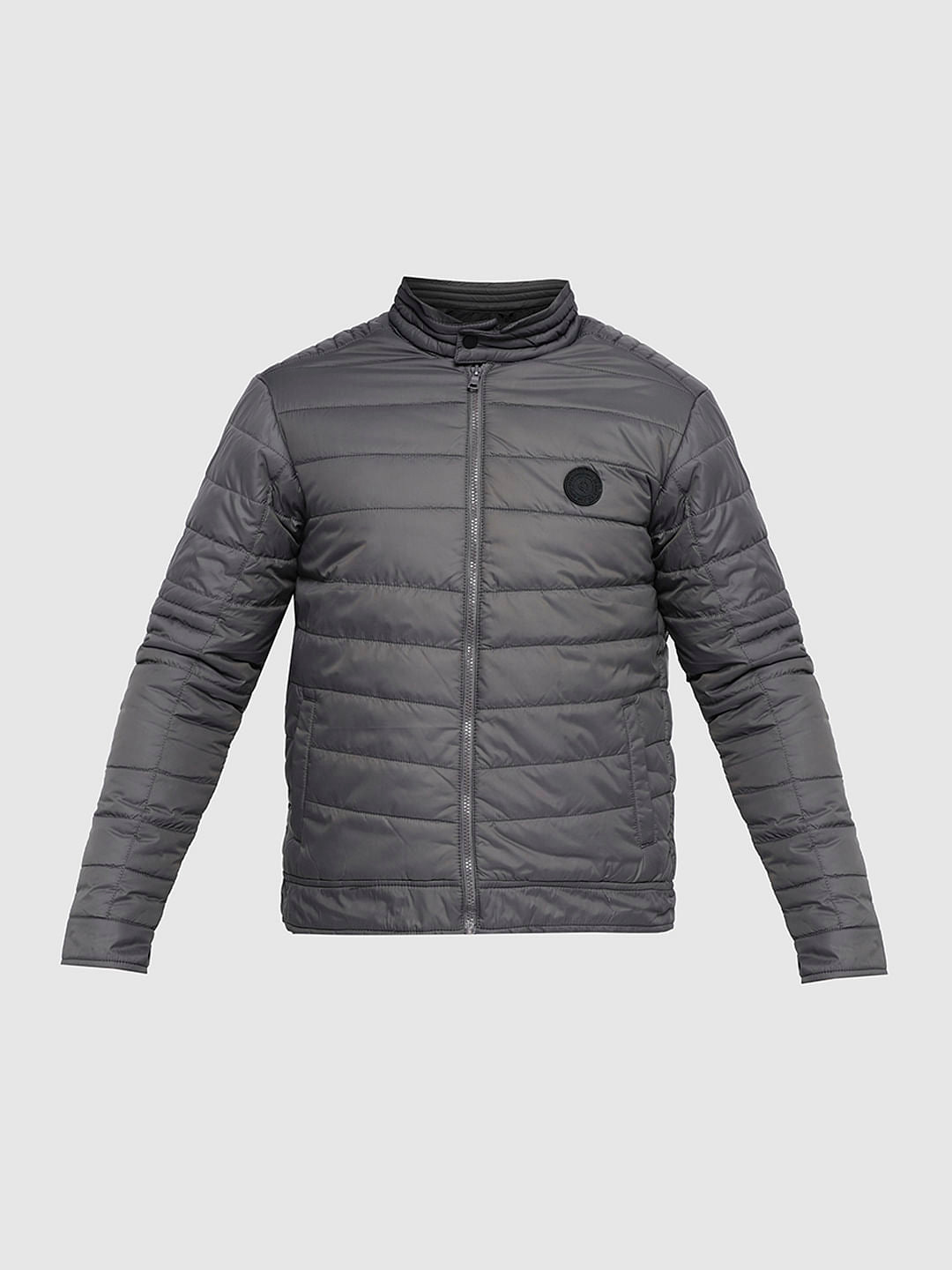 PRODUKT by JACK&JONES Dark Grey Zip-Up Puffer Jacket