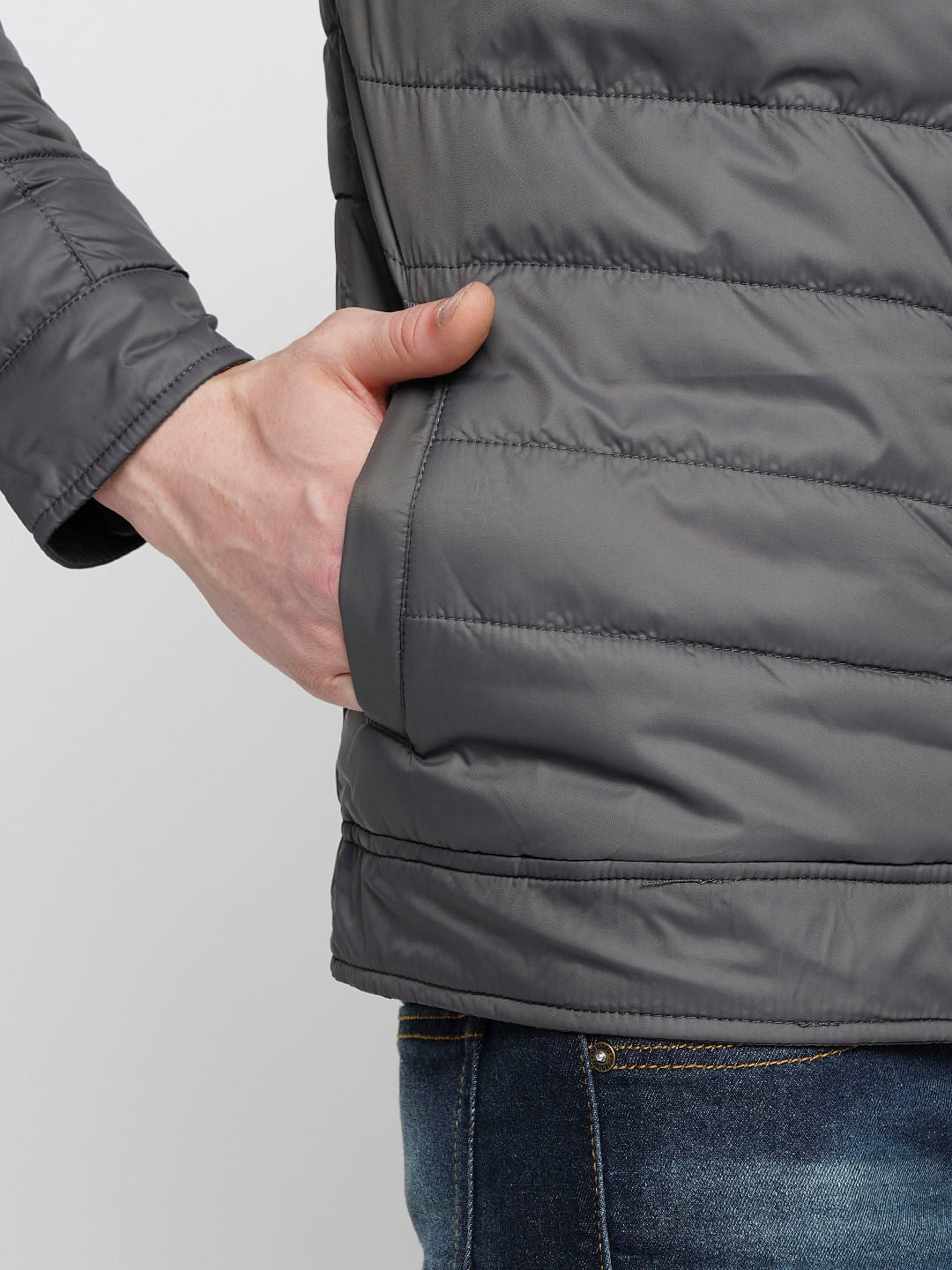 PRODUKT by JACK&JONES Dark Grey Zip-Up Puffer Jacket