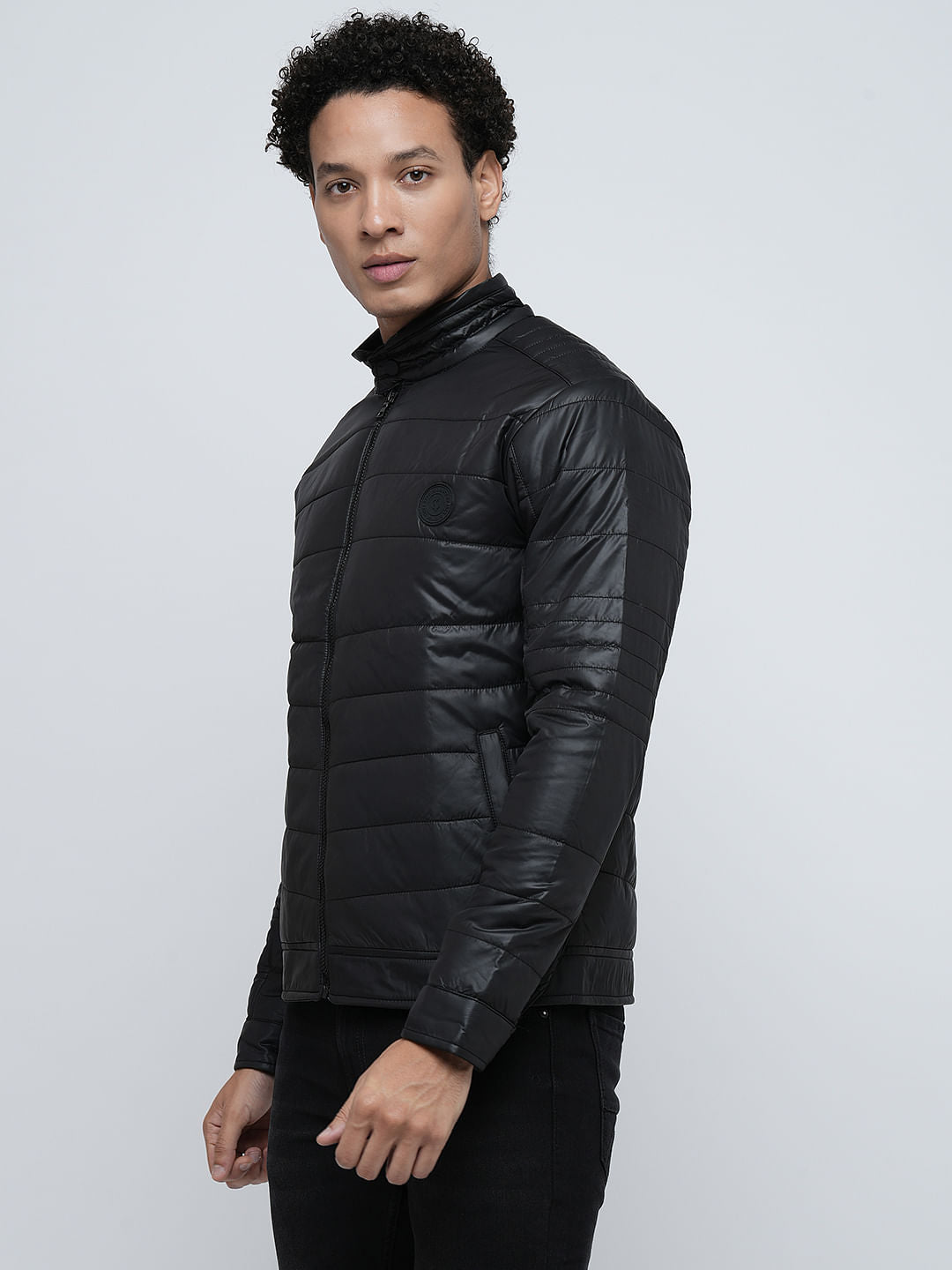 PRODUKT by JACK&JONES Black Zip-Up Puffer Jacket