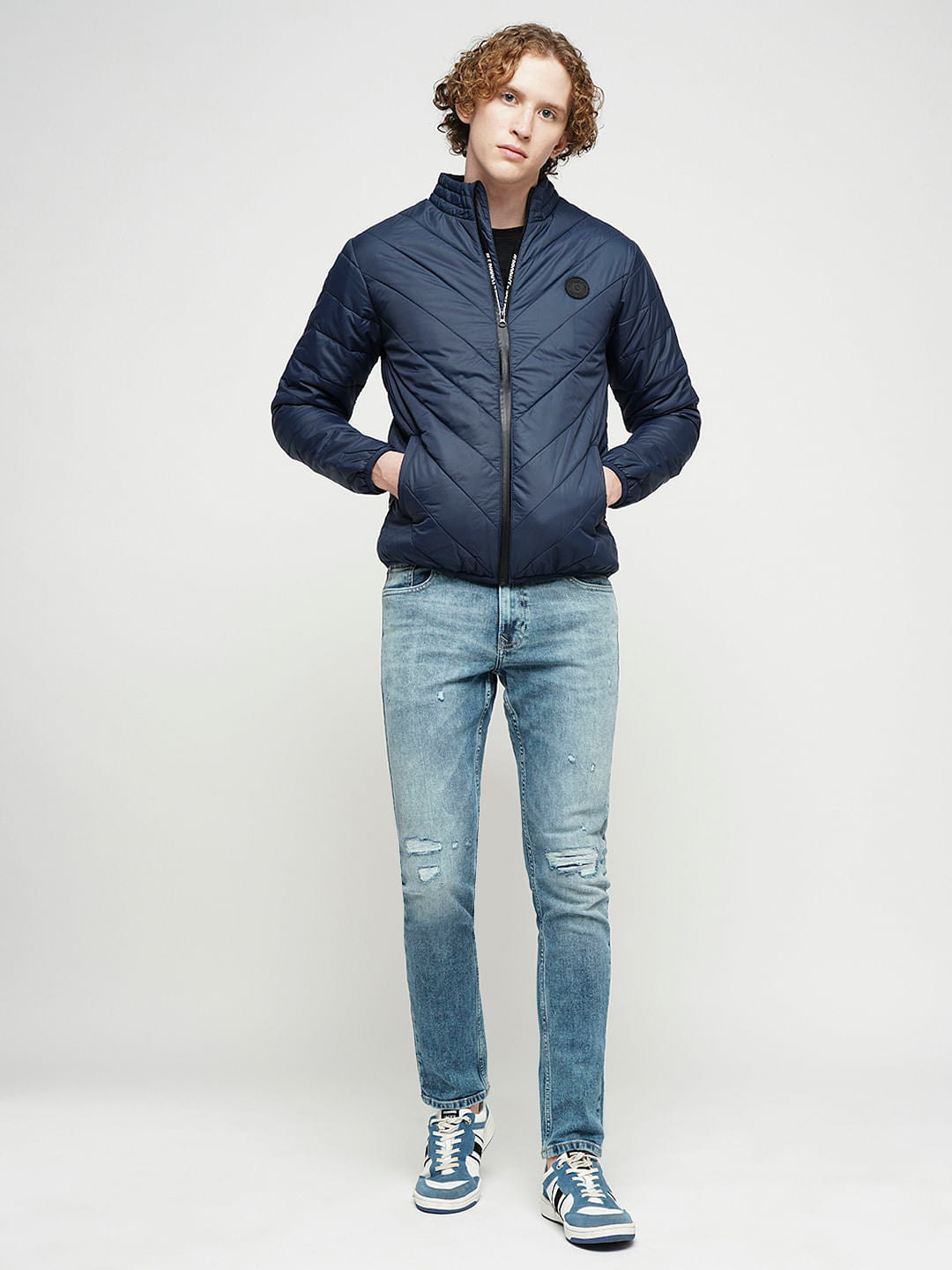PRODUKT by JACK&JONES Blue High-Neck Puffer Jacket