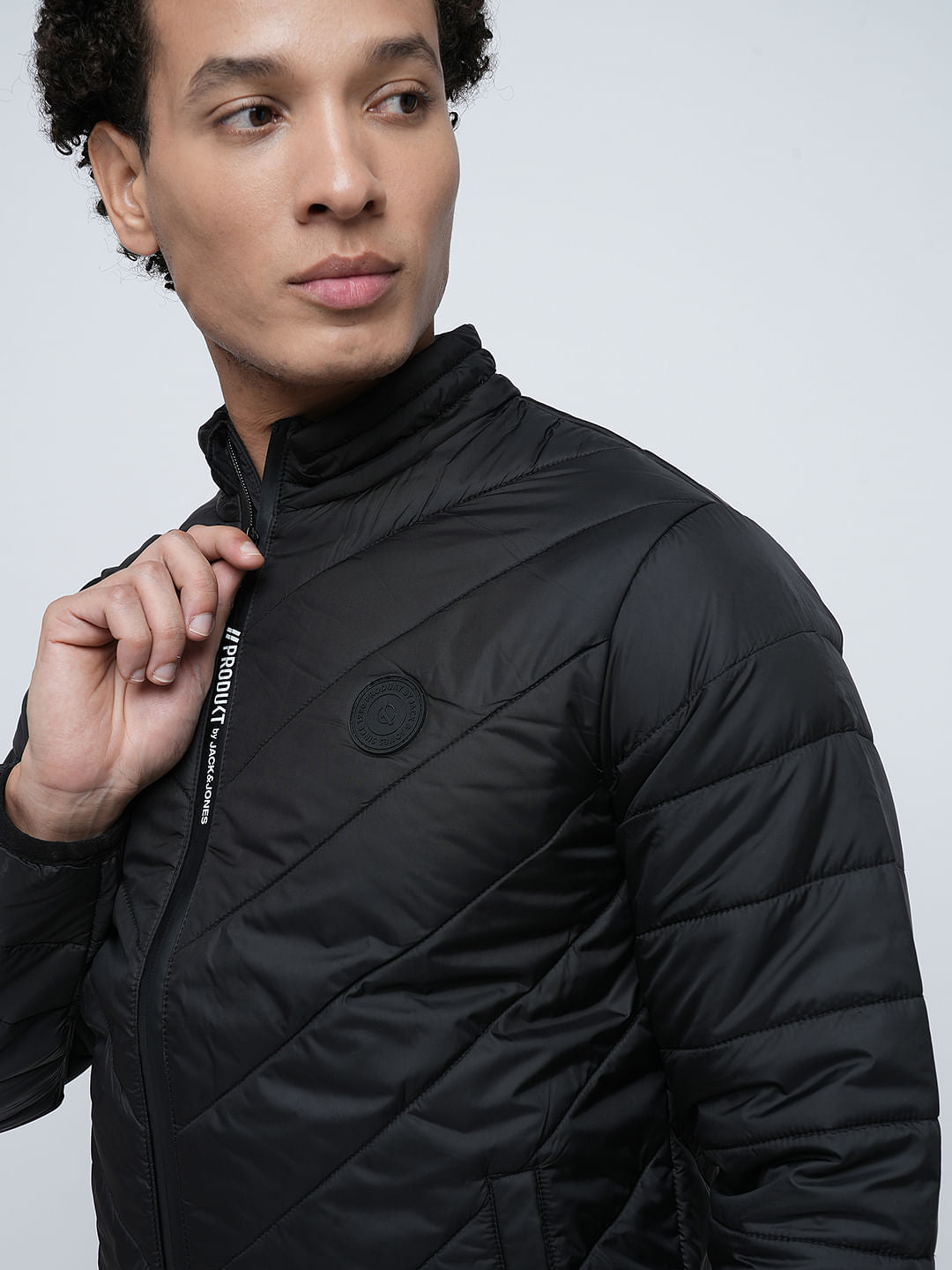 PRODUKT by JACK&JONES Black High-Neck Puffer Jacket