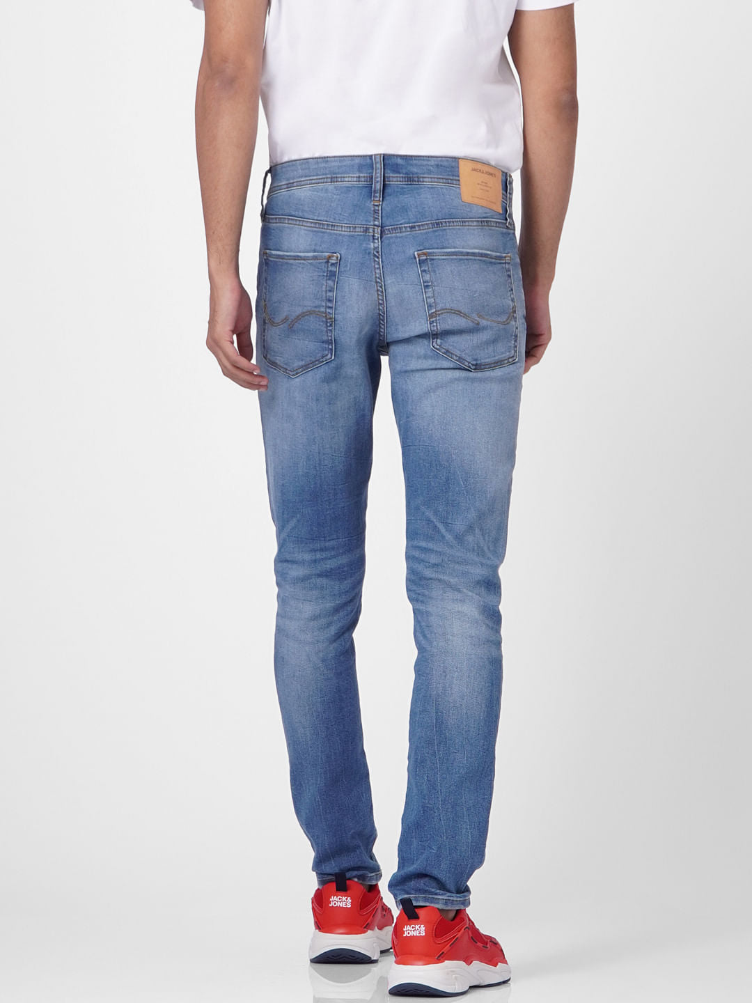 Blue Low Rise Glenn Torn Slim Jeans
