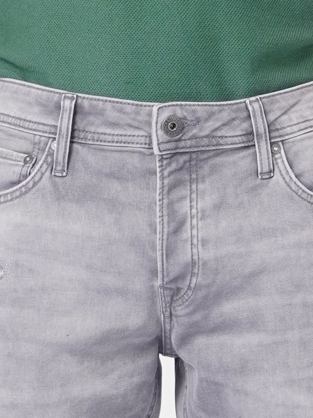 Grey Low Rise Tim Torn Anti Jeans
