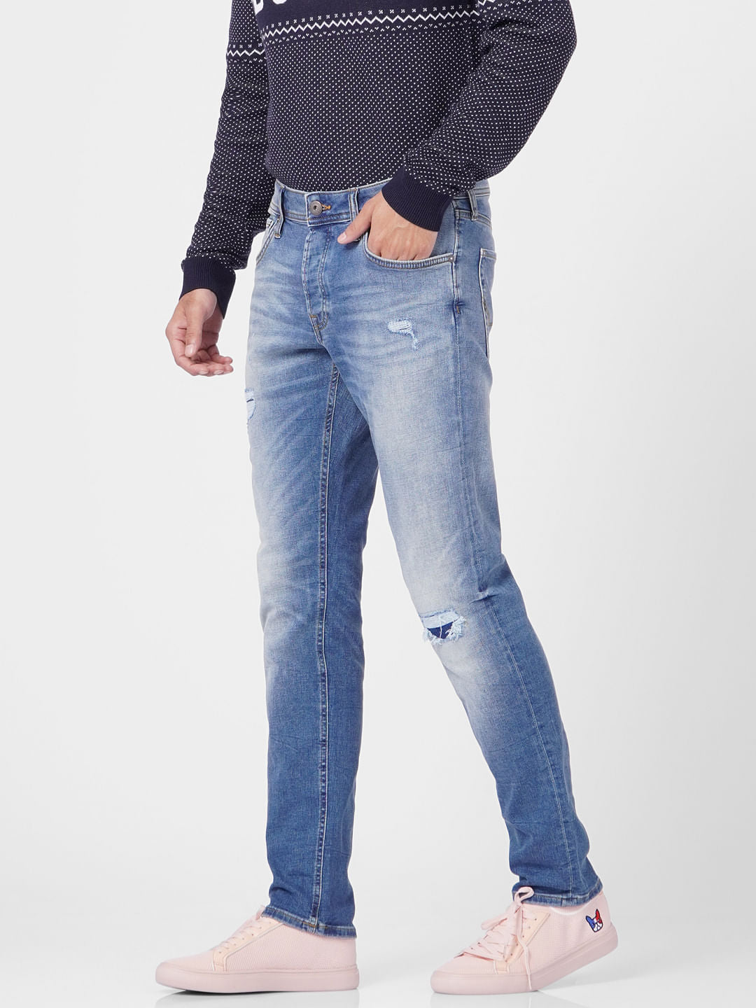 Dark Blue Low Rise Glenn Slim Jeans