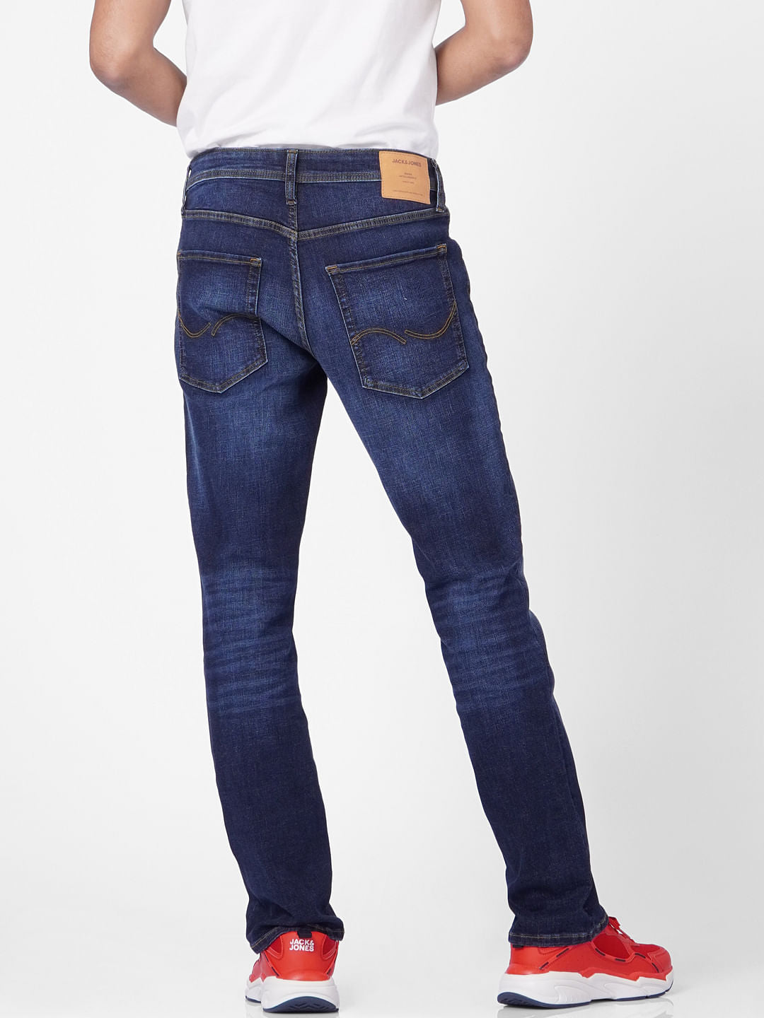 Blue Mid Rise Clark Regular Fit Jeans
