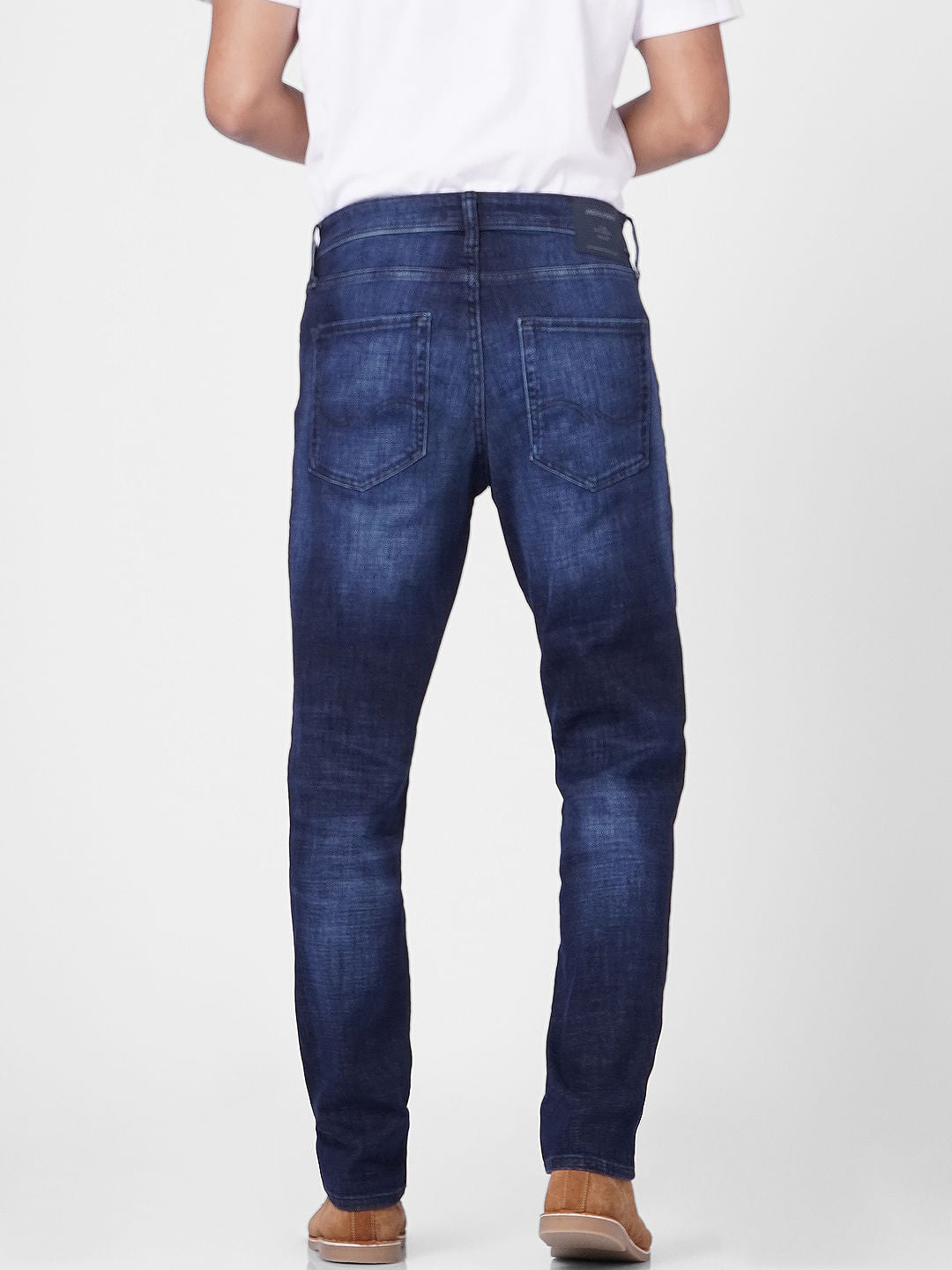Blue Mid Rise Clark Regular Fit Jeans