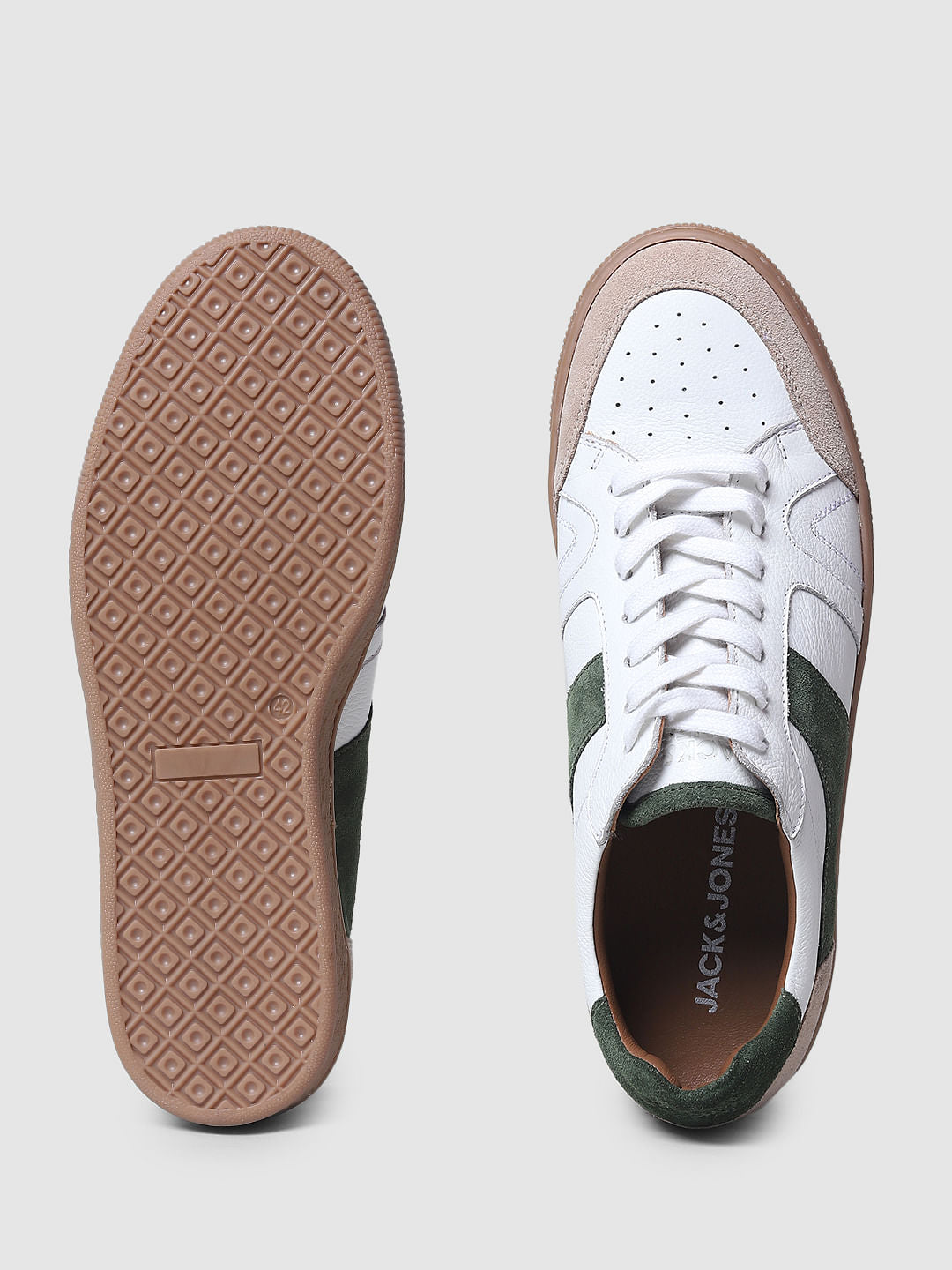 White Colourblocked Sneakers